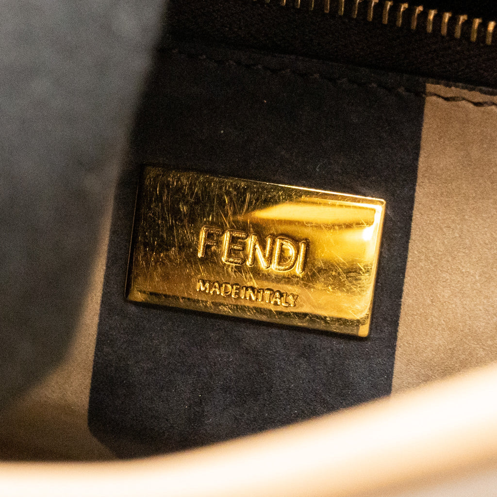 FENDI MINI PEEKABOO CALFSKIN BEIGE GHW