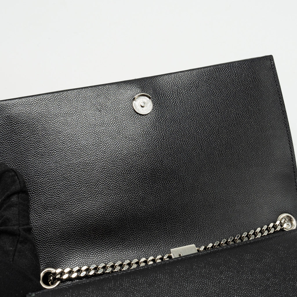 SAINT LAURENT /YSL KATE MEDIUM CHAIN BAG WITH TASSEL CALFSKIN BLACK SHW