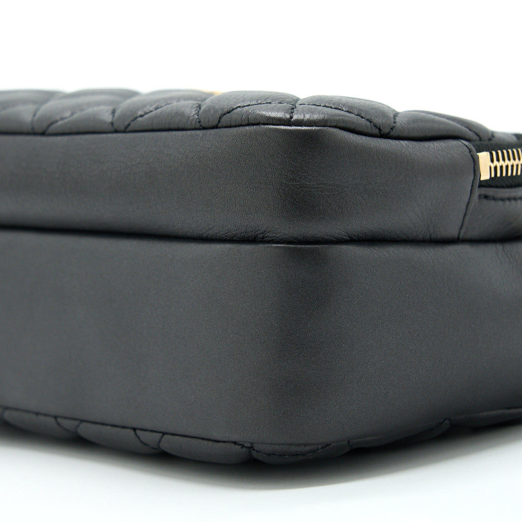 CHANEL CAMERA CASE QUILTED CALFSKIN BLACK GHW