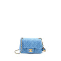 CHANEL PEARL CRUSH MINI SQUARE FLAP BAG DENIM BRUSHED GHW (MICROCHIP)