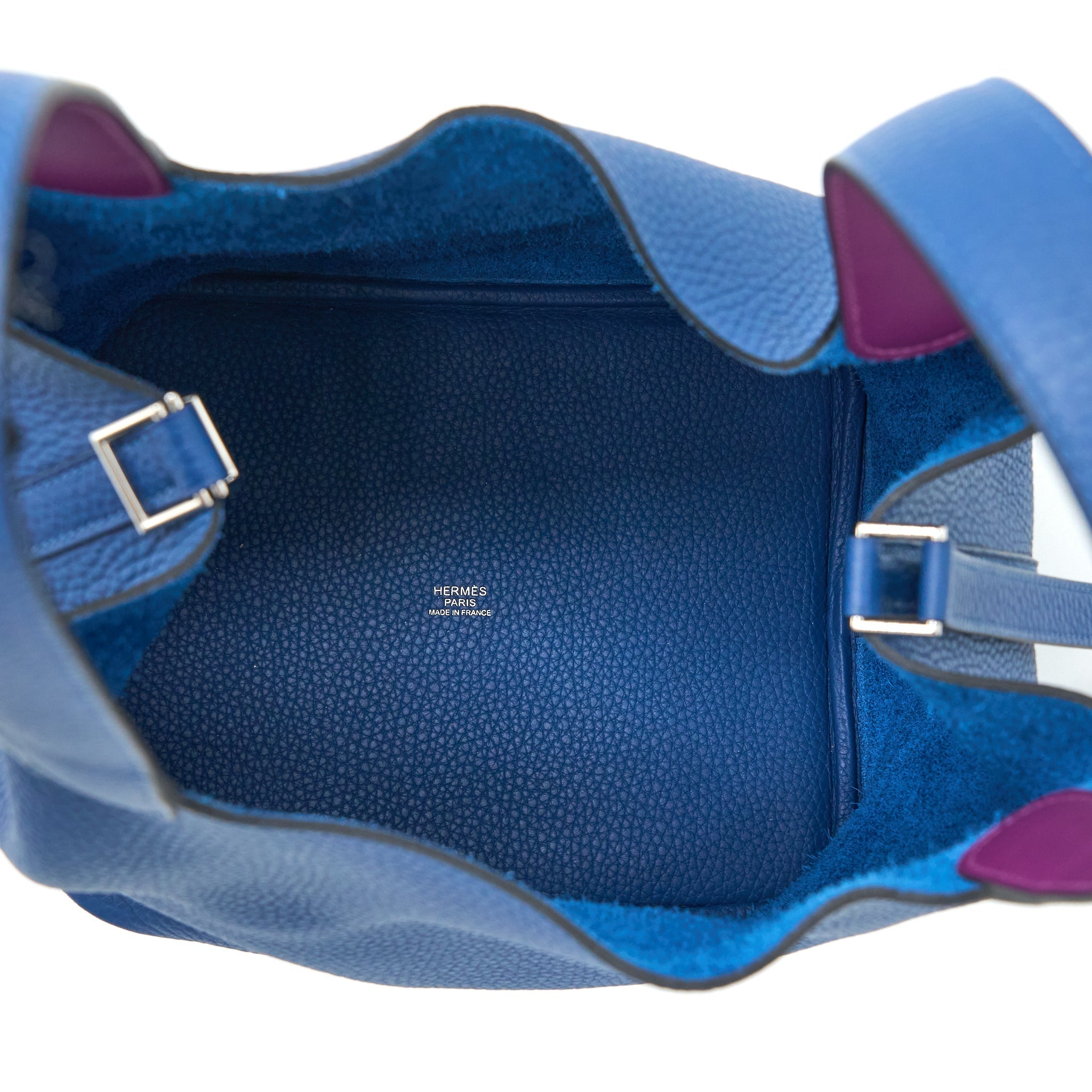 HERMES PICOTIN 22 LOCK BAG CLEMENCE DEEP BLUE/ANEMONE SHW