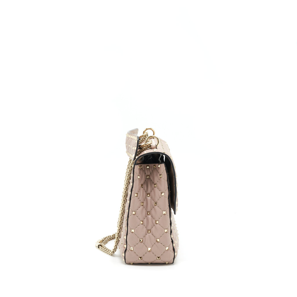 VALENTINO ROCKSTUD SPIKE NAPPA LEATHER CROSSBODY BAGS POUDRE