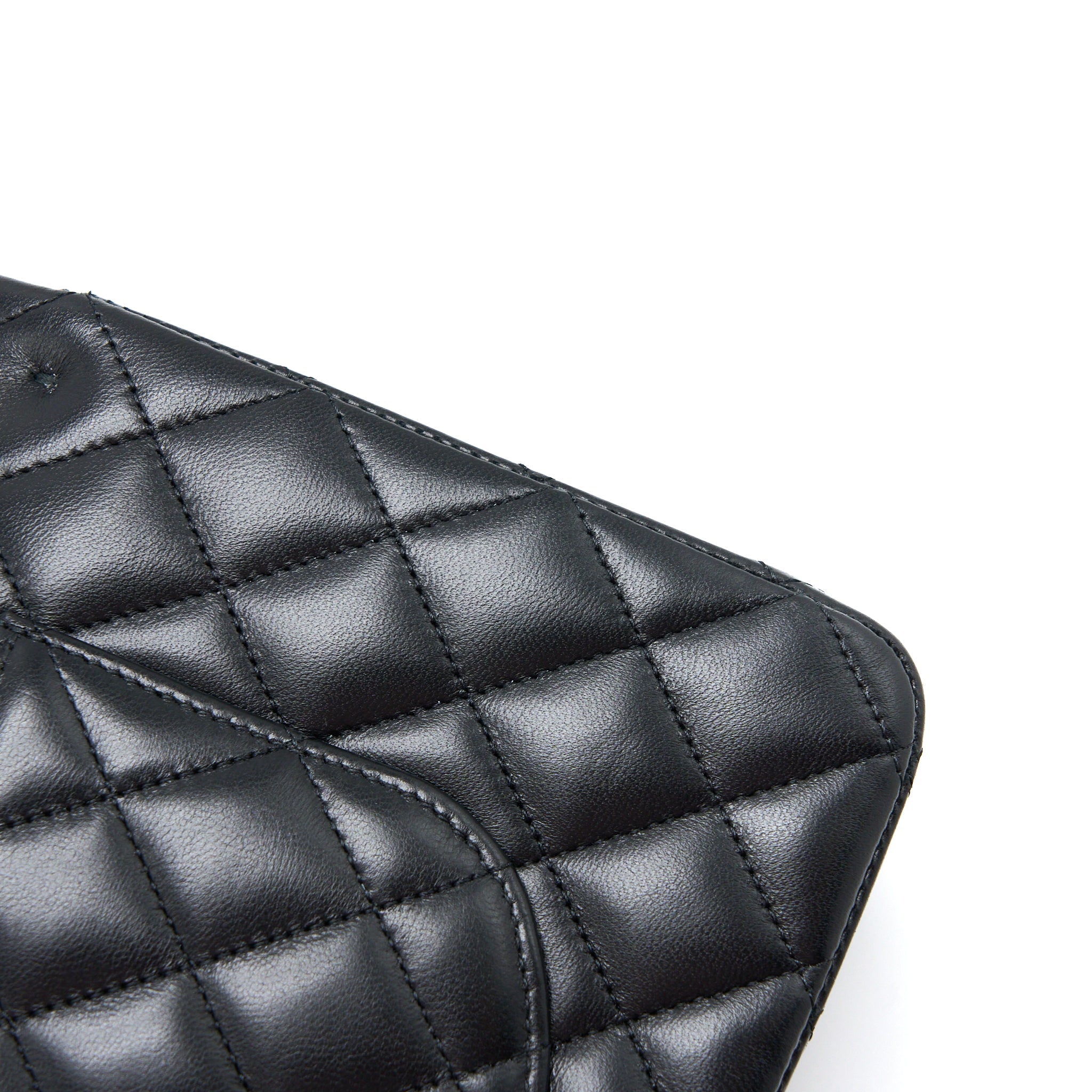 CHANEL MEDIUM CLASSIC DOUBLE FLAP BAG LAMBSKIN BLACK GHW