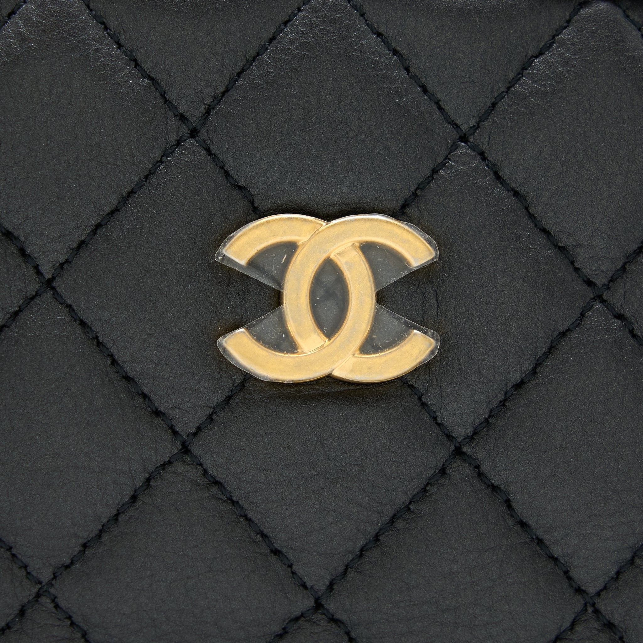 CHANEL CAMERA CASE QUILTED CALFSKIN BLACK GHW