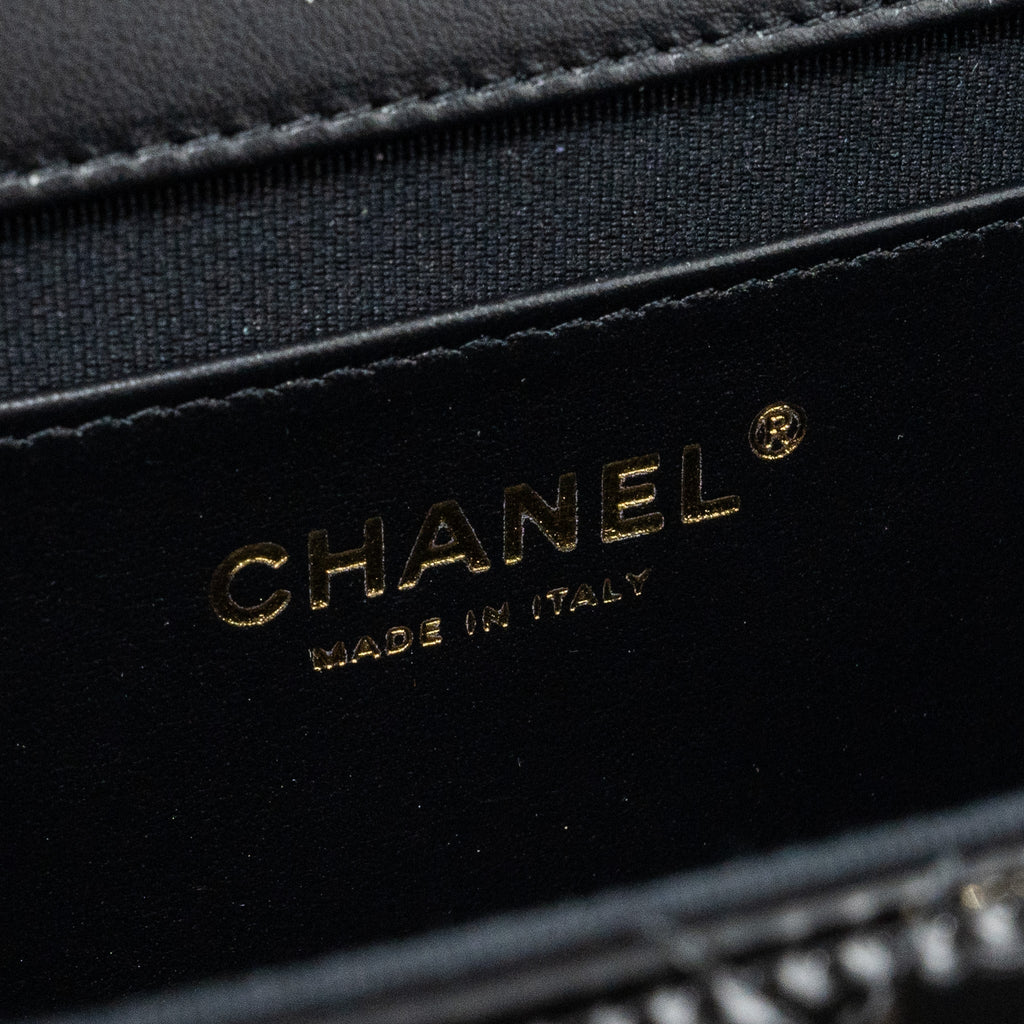 CHANEL SMALL TRENDY CC DUAL FLAP BAG PATENT BLACK LGHW (MICROCHIP)