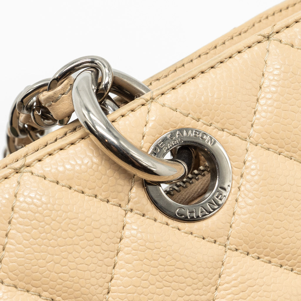 CHANEL GRAND SHOPPING TOTE BAG CAVIAR BEIGE SHW