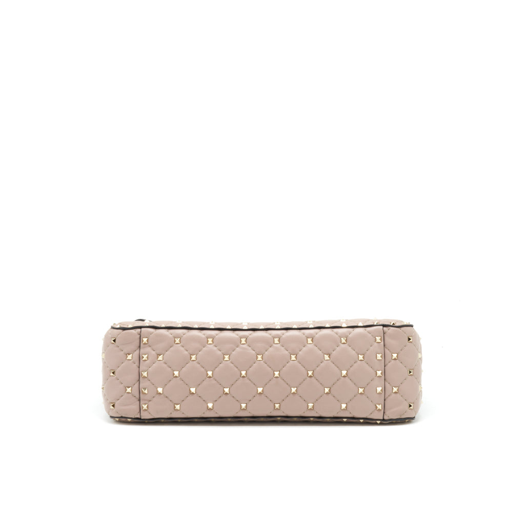 VALENTINO ROCKSTUD SPIKE NAPPA LEATHER CROSSBODY BAGS POUDRE