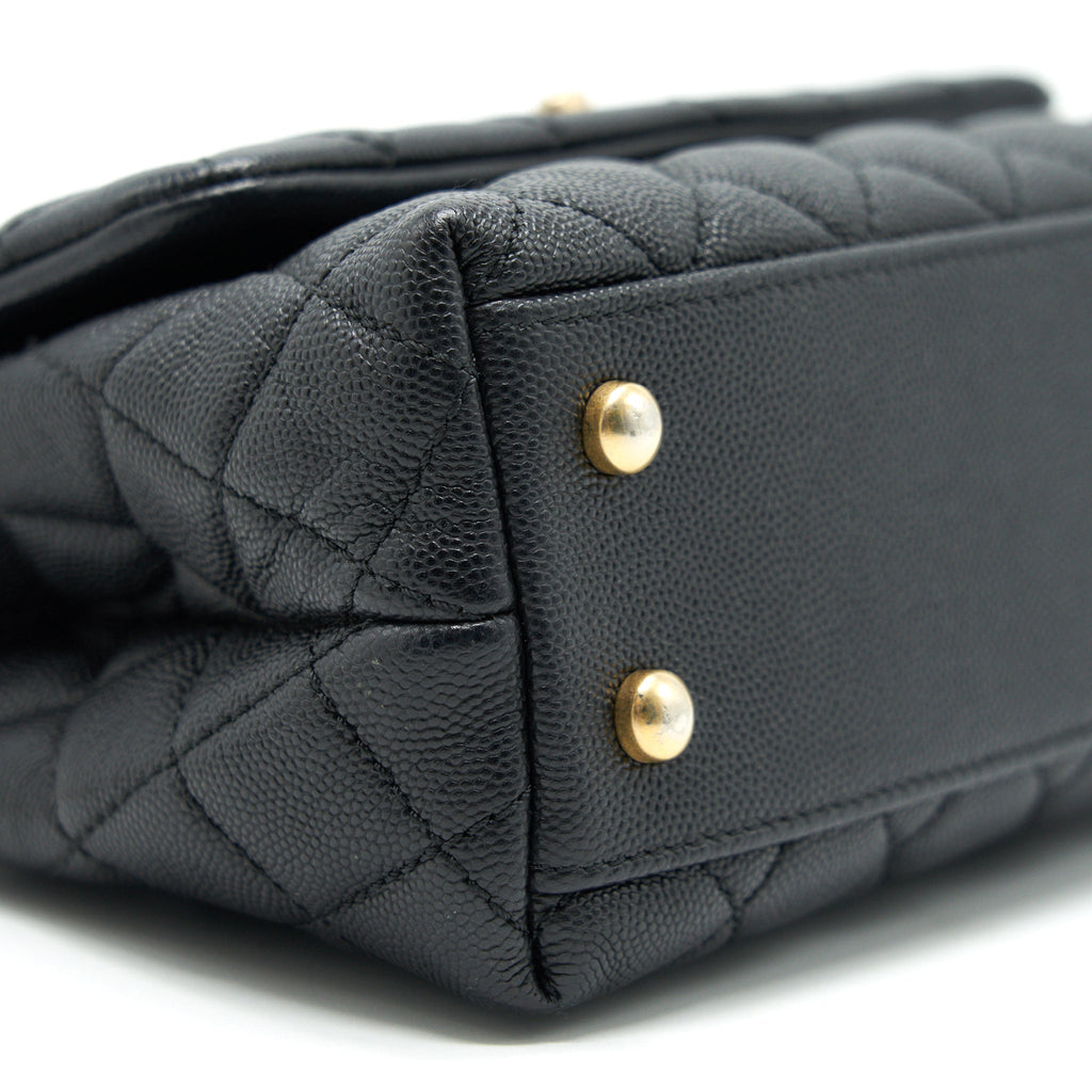 CHANEL CAVIAR MINI COCOHANDLE BLACK GHW SERIAL25