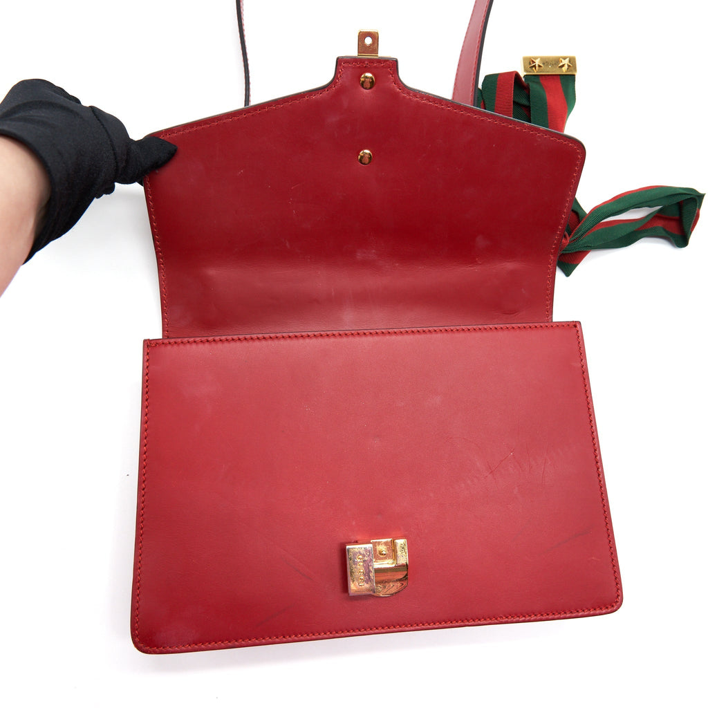GUCCI SMALL SYLVIE SHOULDER BAG RED GHW