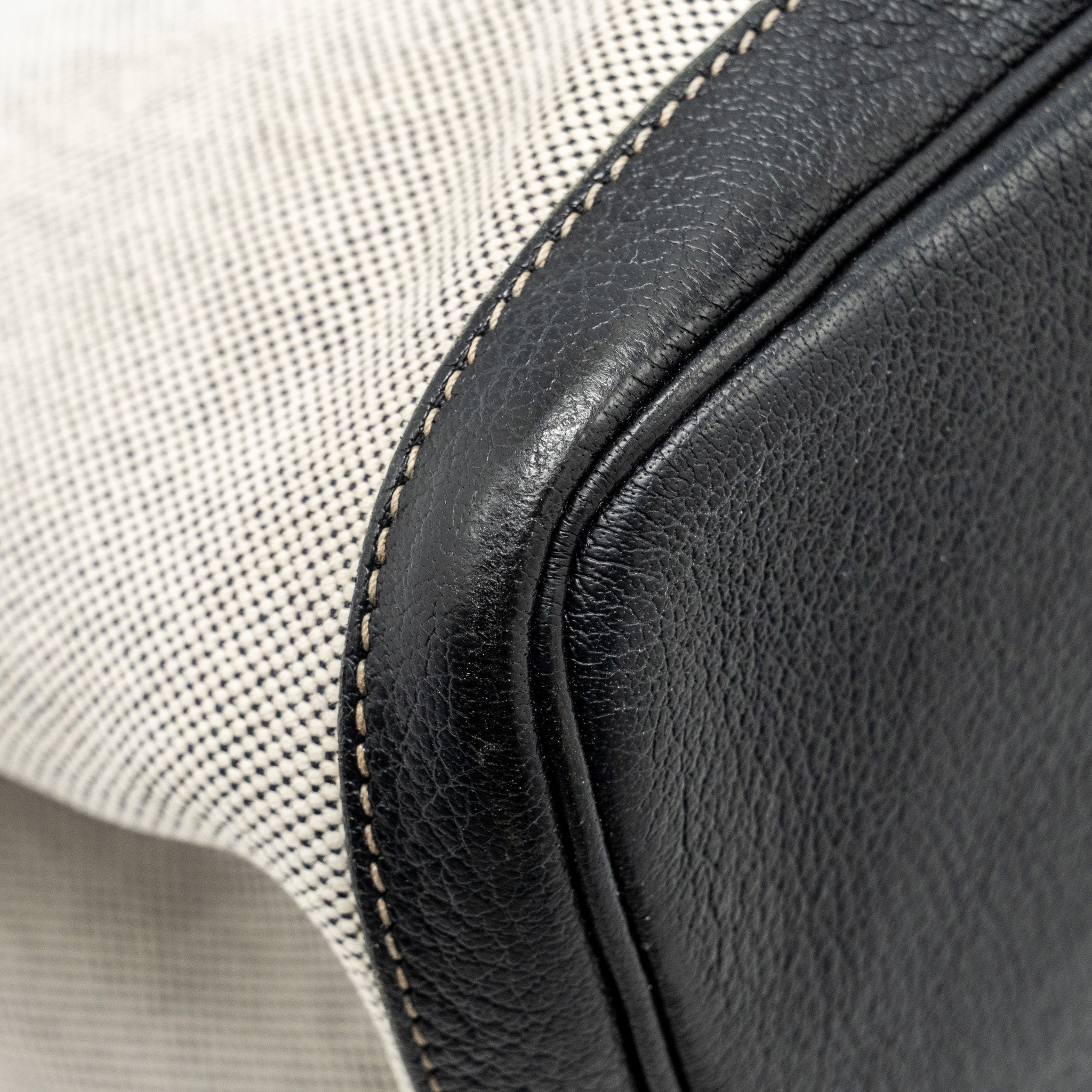 HERMES VINTAGE GARDEN PARTY 36 CANVAS/NEGONDA BLACK/ECRU SHW
