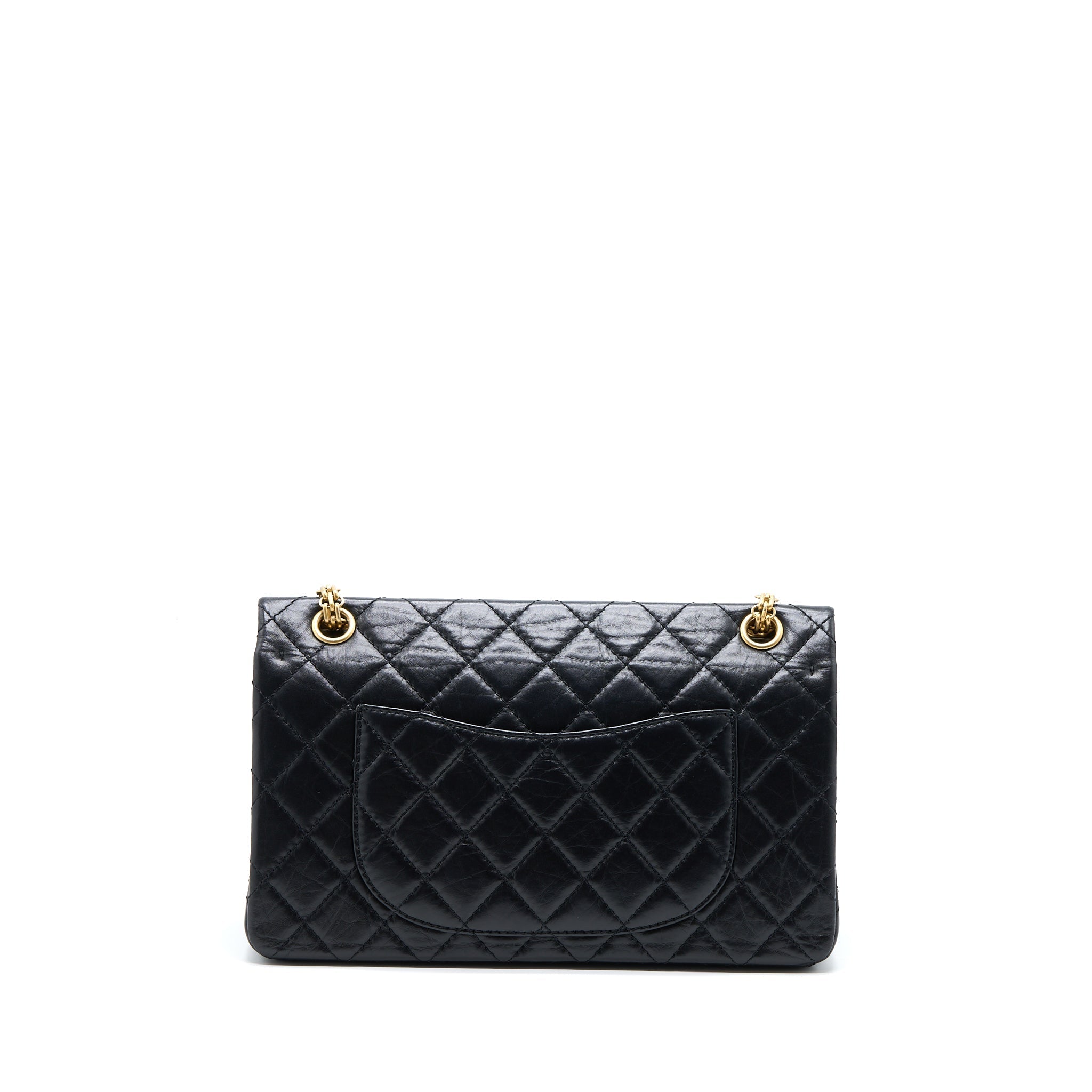 CHANEL 2.55 REISSUE 226 AGED CALFSKIN BLACK BRUSHED GHW (MICROCHIP)