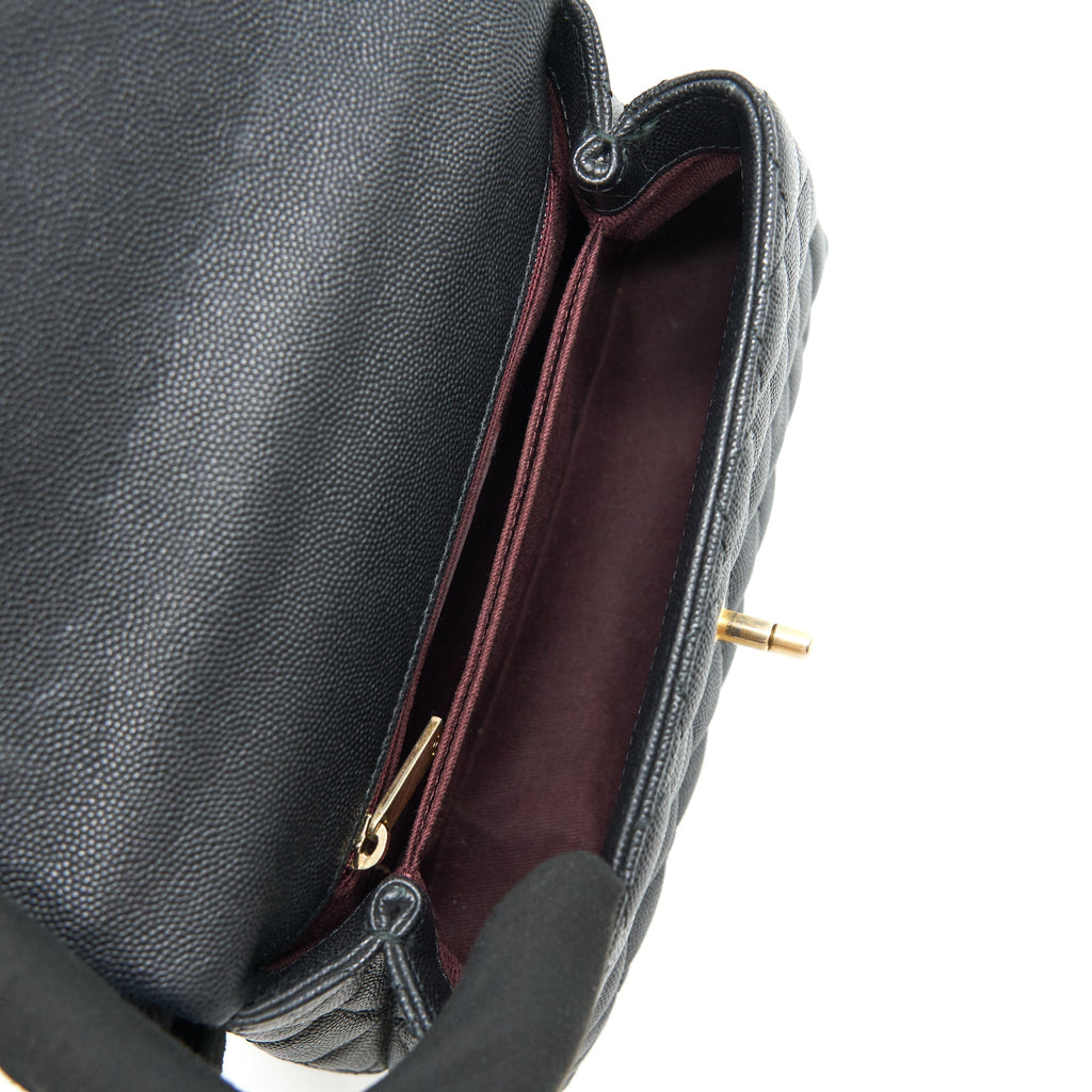 CHANEL CAVIAR MINI COCOHANDLE BLACK GHW SERIAL25