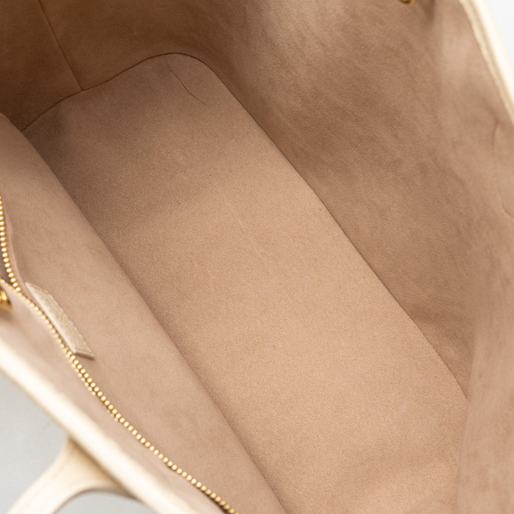 LOUIS VUITTON NEVERFULL MM MONOGRAM EMPREINTE CRÈME/ROSE TRIANON GHW