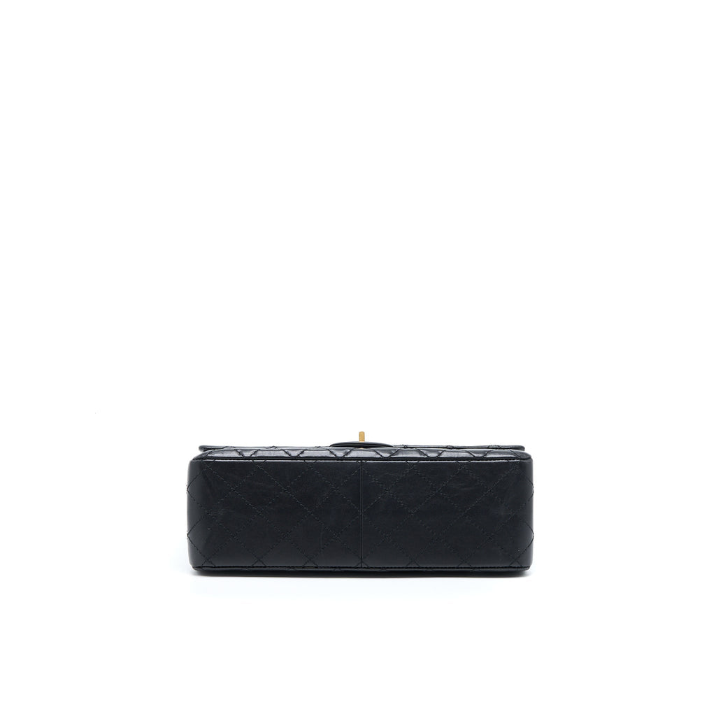 CHANEL 2.55 REISSUE 226 AGED CALFSKIN BLACK BRUSHED GHW (MICROCHIP)
