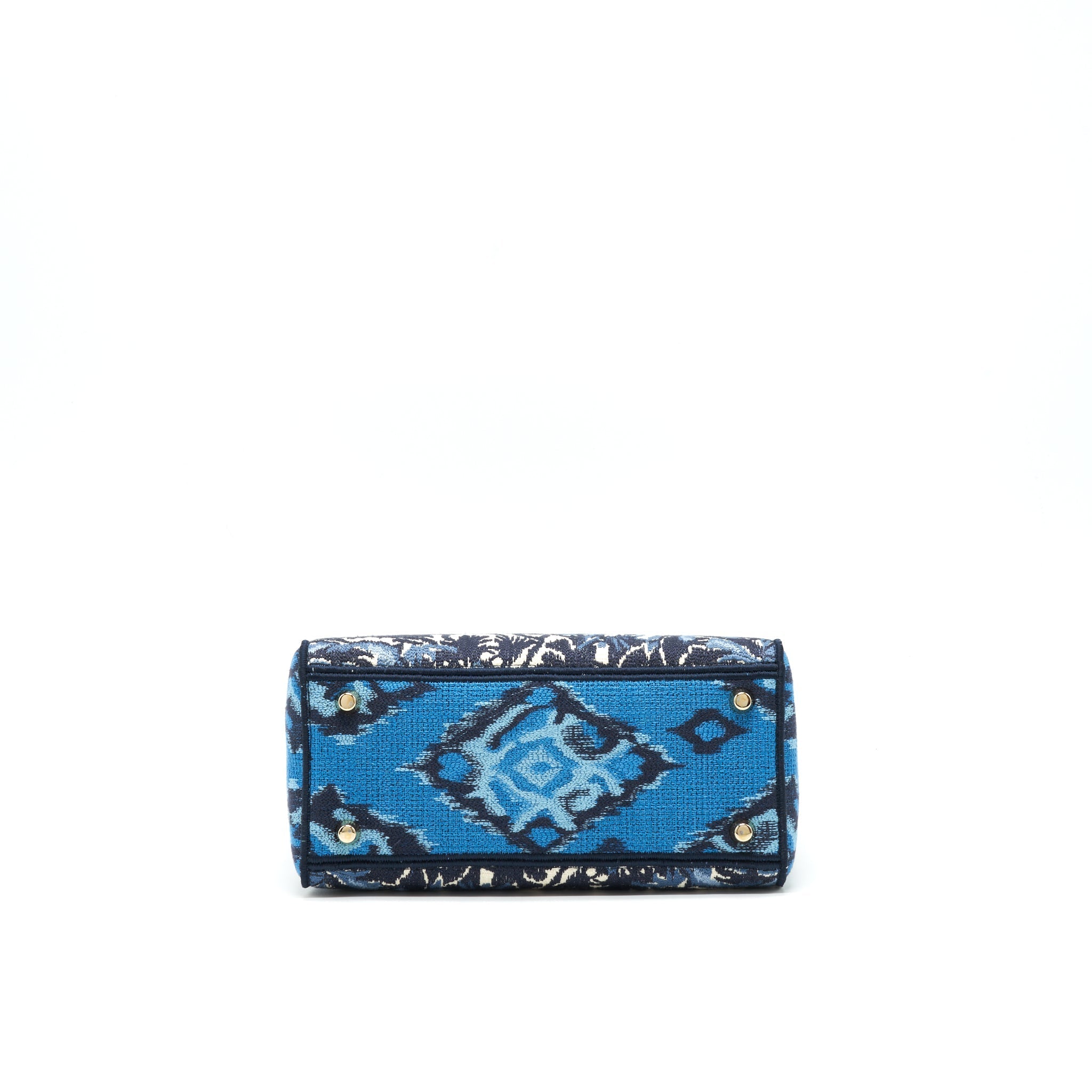 DIOR MEDIUM LADY D-LITE BAG AQUA BLUE TOILE DE JOUY EMBROIDERY