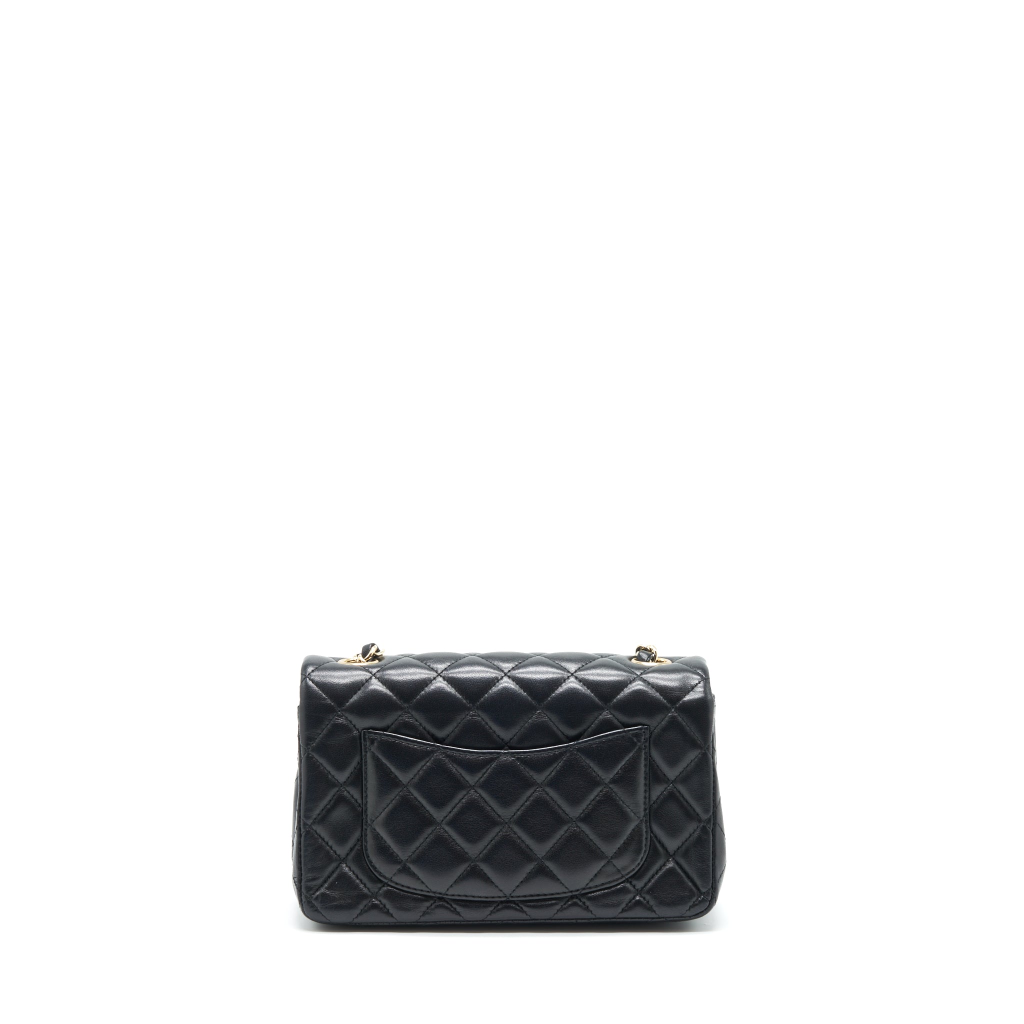 CHANEL MINI RECTANGULAR FLAP BAG LAMBSKIN BLACK GHW