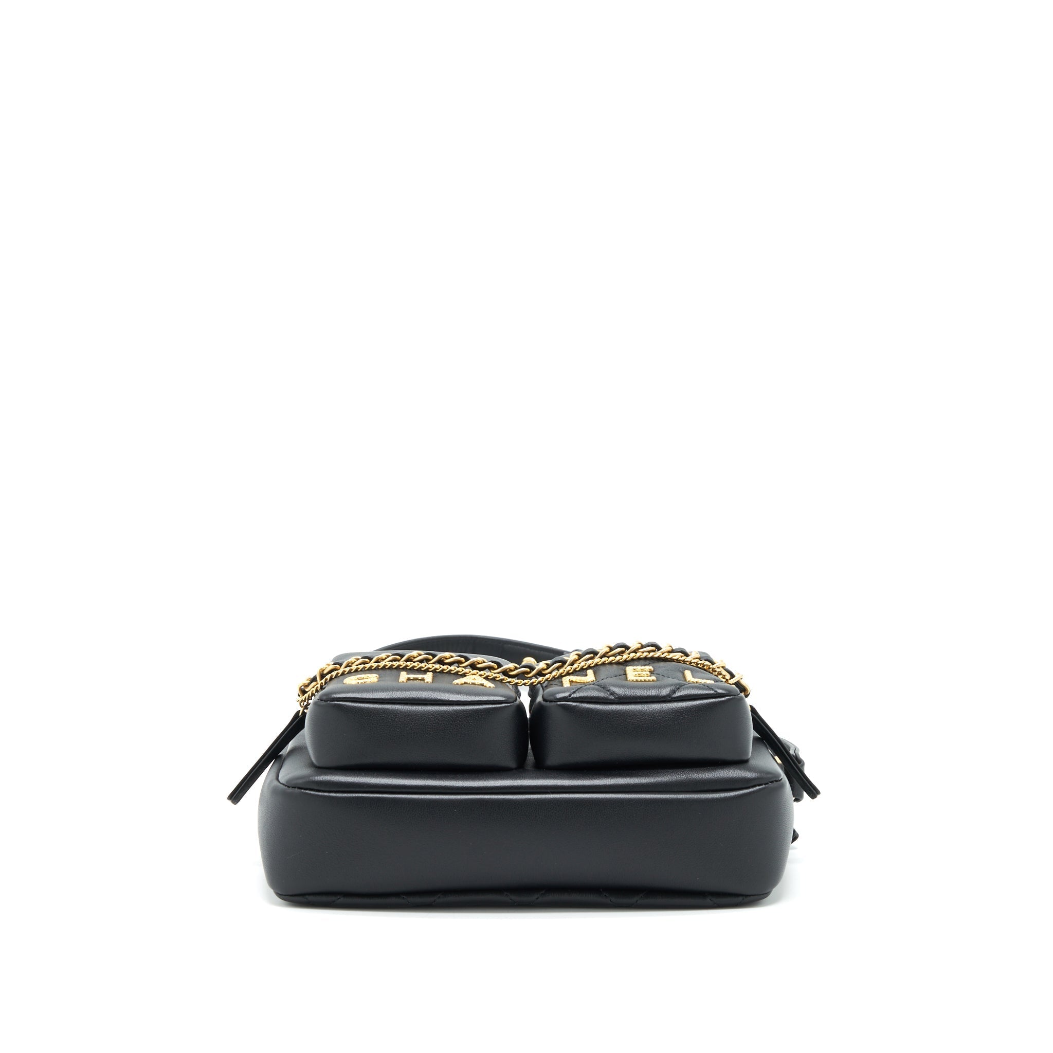 CHANEL 22C CAMERA BAG CALFSKIN BLACK GHW