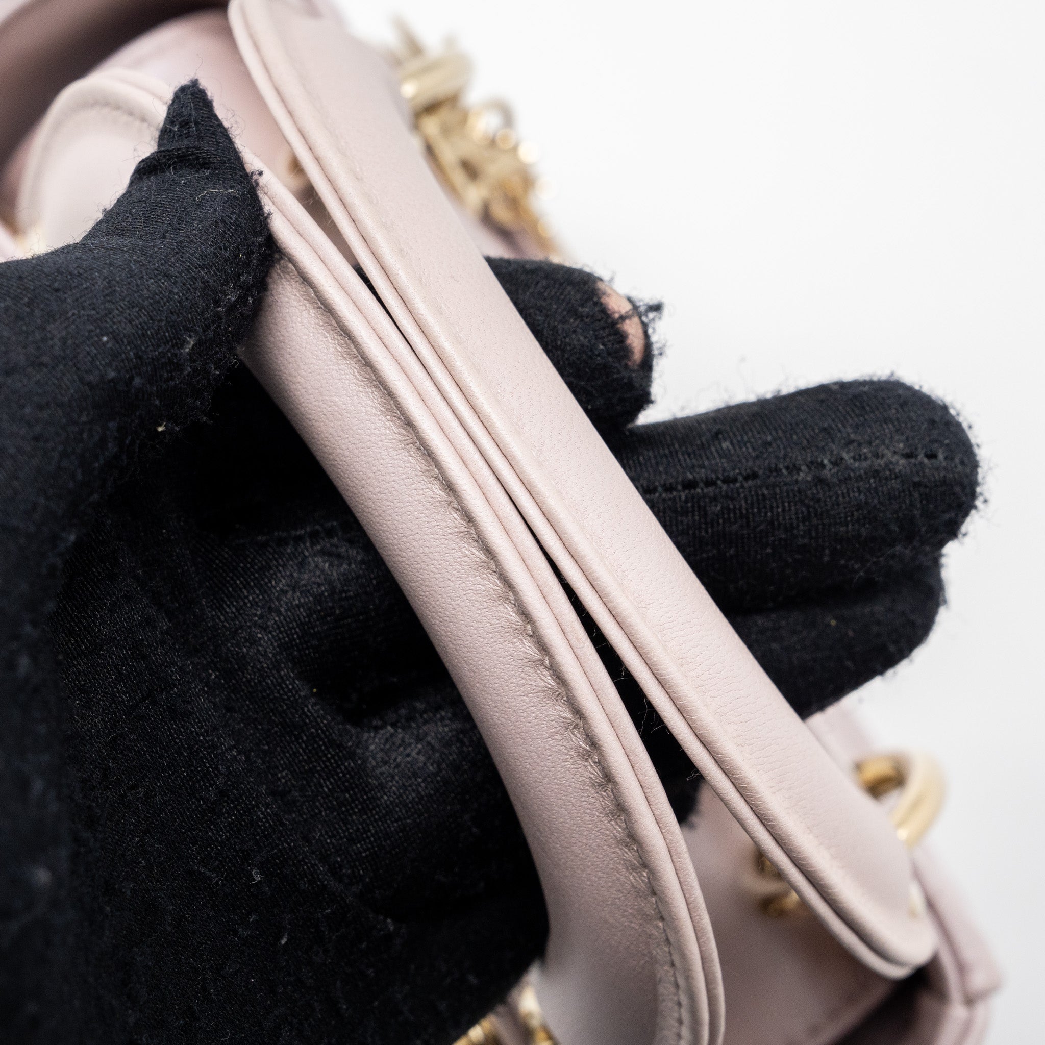 DIOR MINI LADY DIOR LAMBSKIN LIGHT PINK LGHW