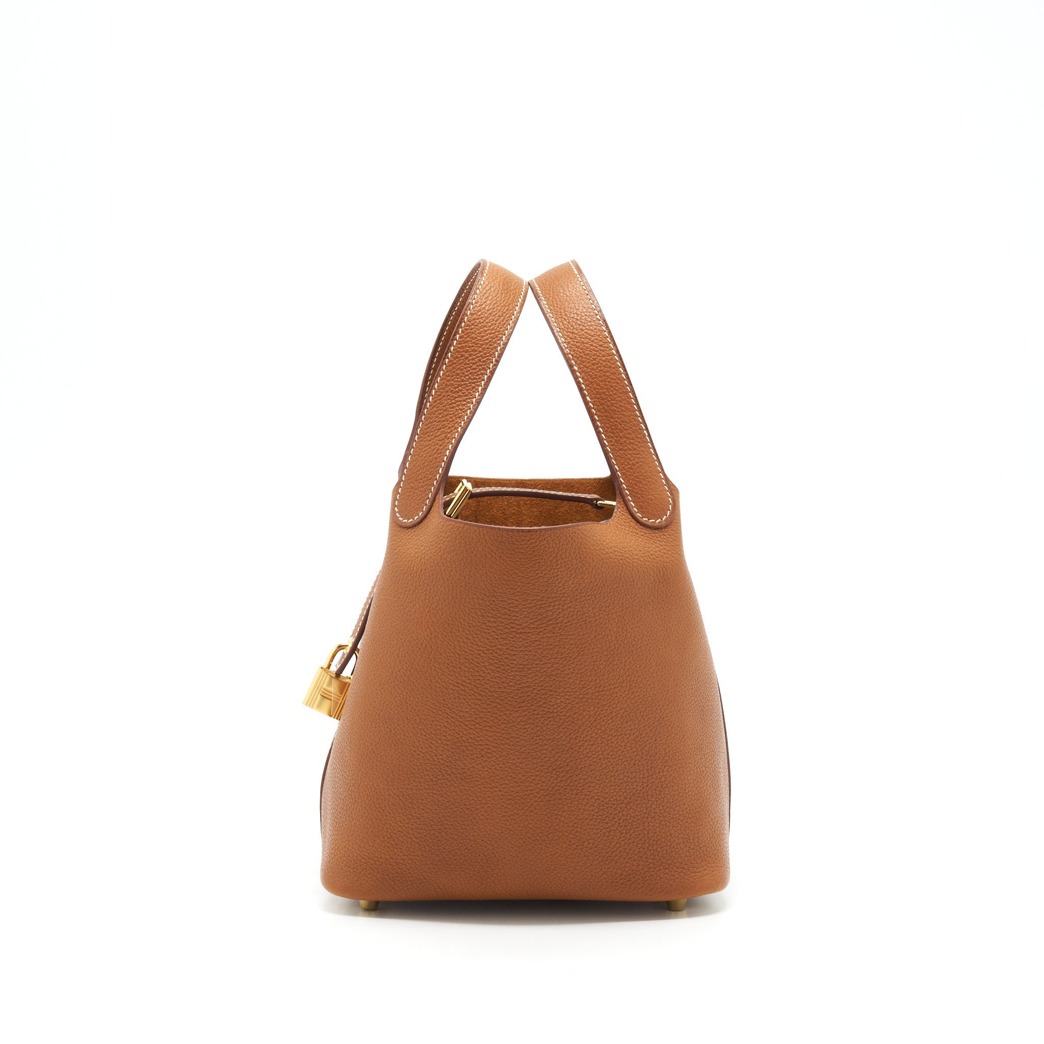 HERMES PICOTIN 18 LOCK BAG BARENIA FAUBOURG CALFSKIN GOLD GHW