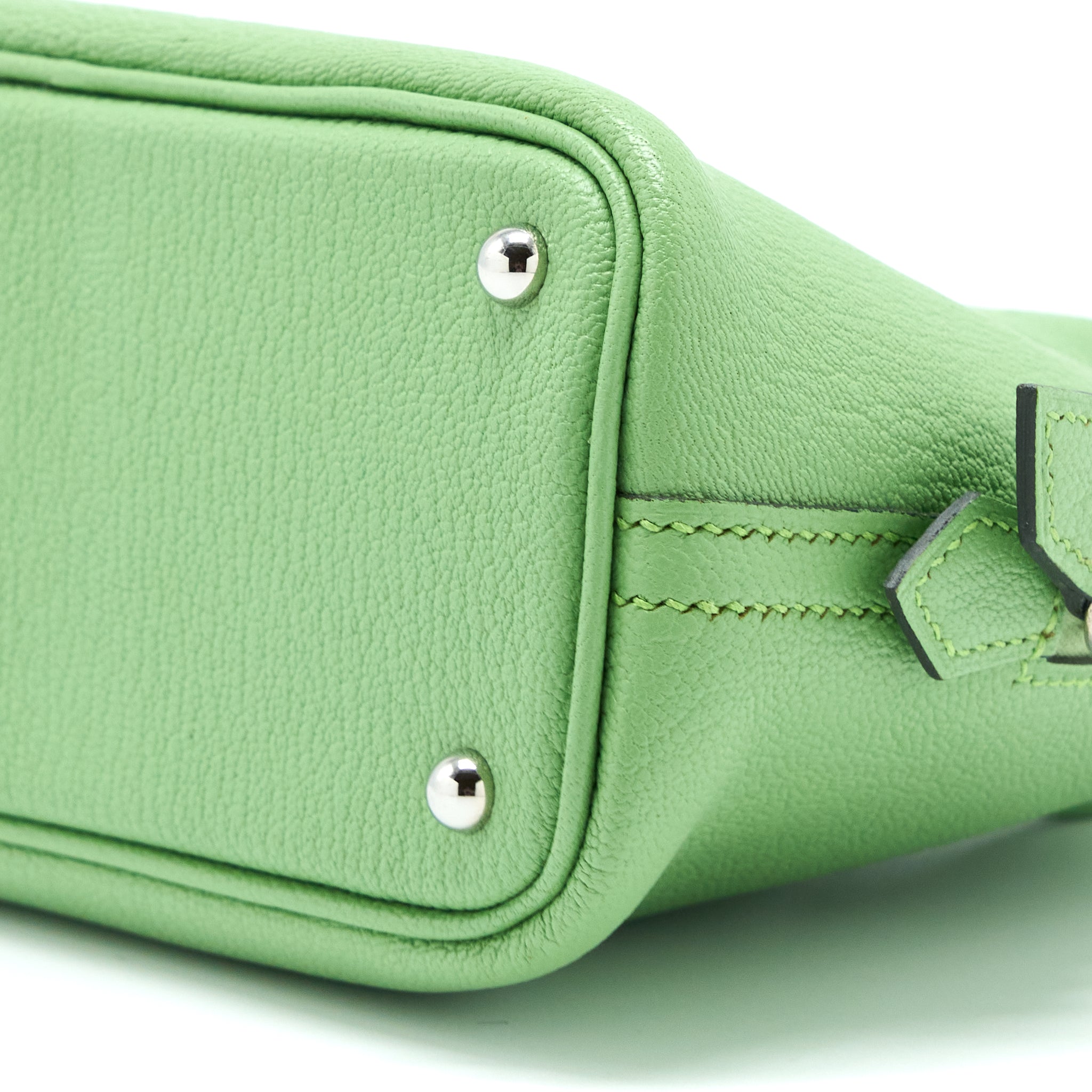 HERMES MINI BOLIDE CHEVRON MYSORE VERT CRIQUET SHW