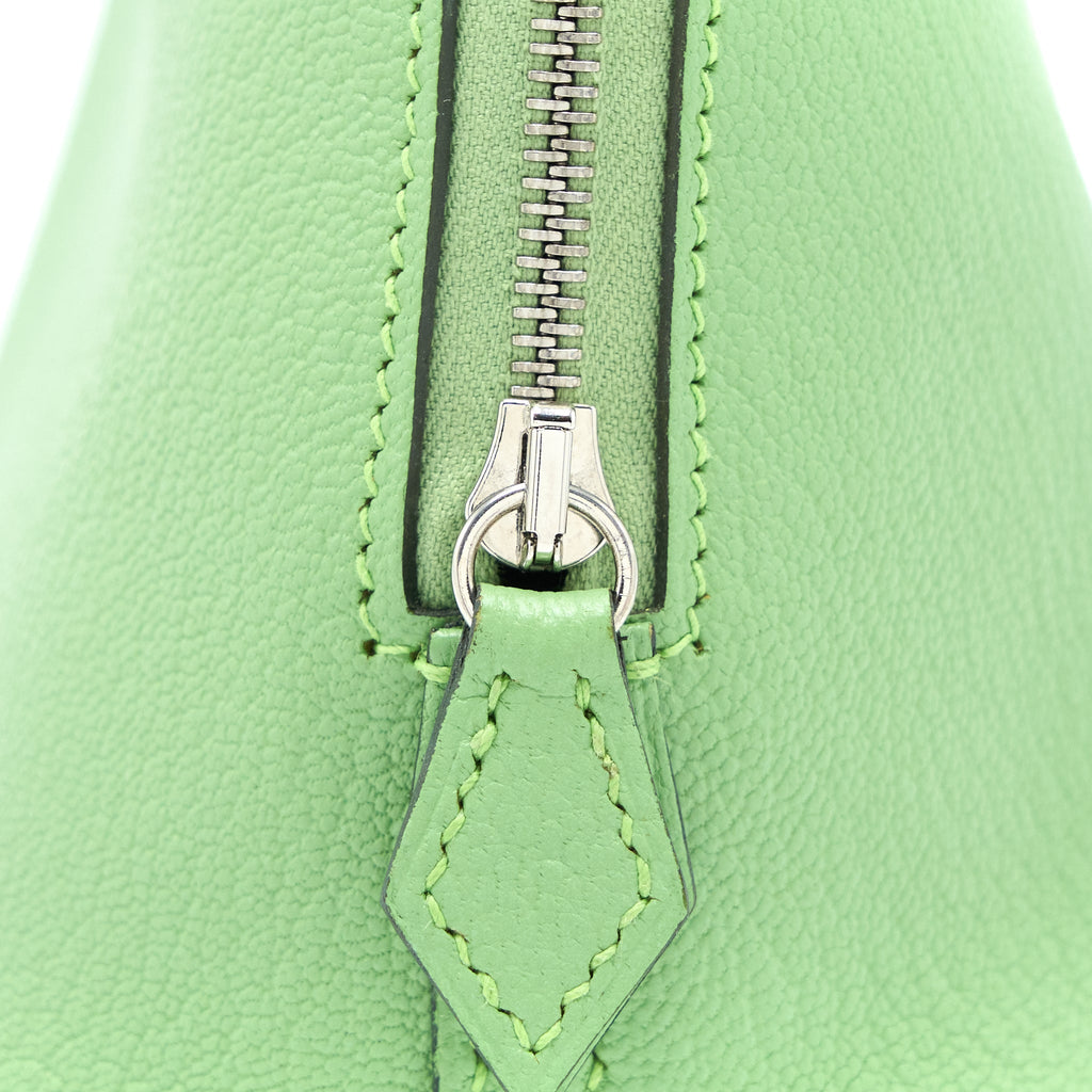 HERMES MINI BOLIDE CHEVRON MYSORE VERT CRIQUET SHW