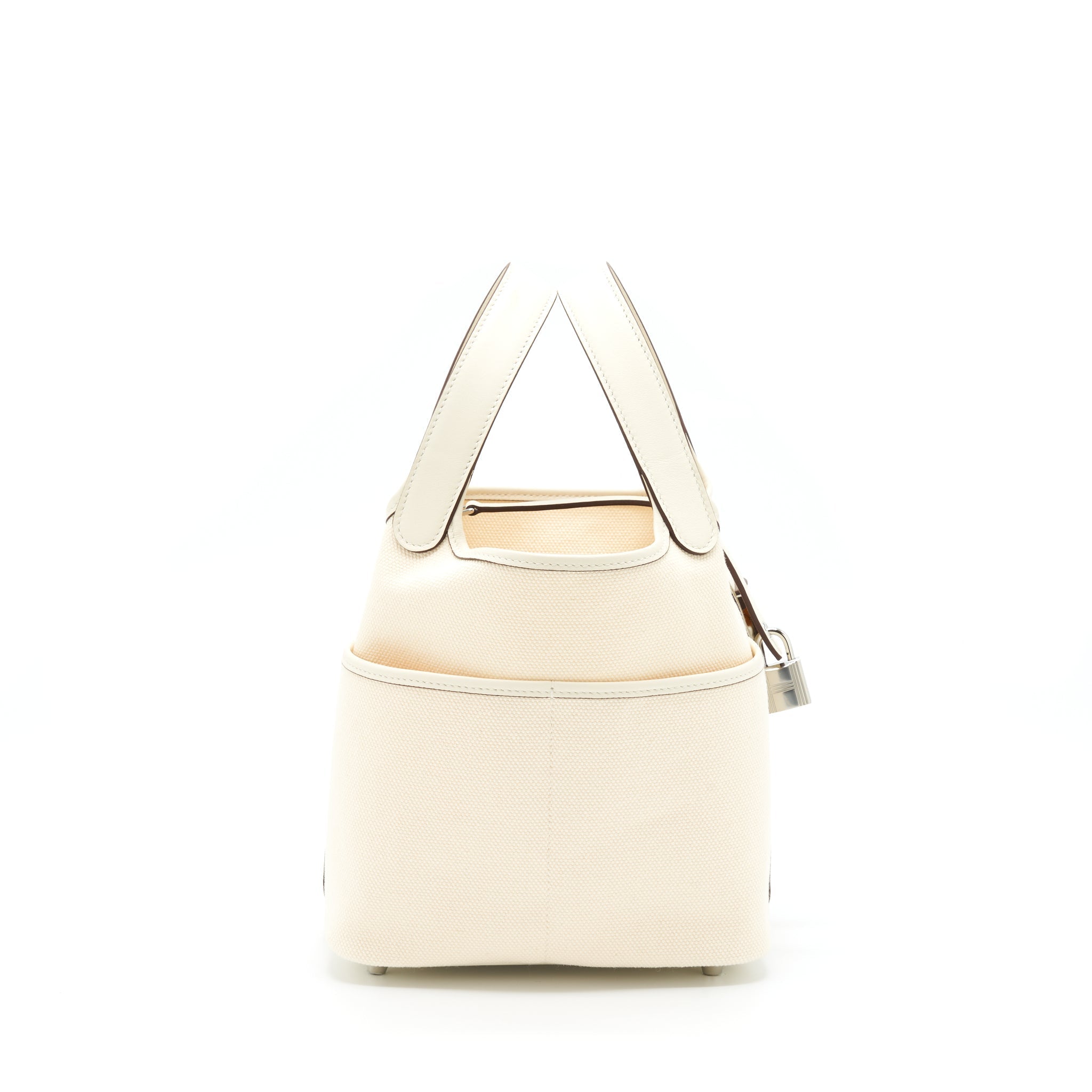 HERMES PICOTIN CARGO 18 LOCK BAG SWIFT AND TOILE CANVAS ECRU/NATA SHW