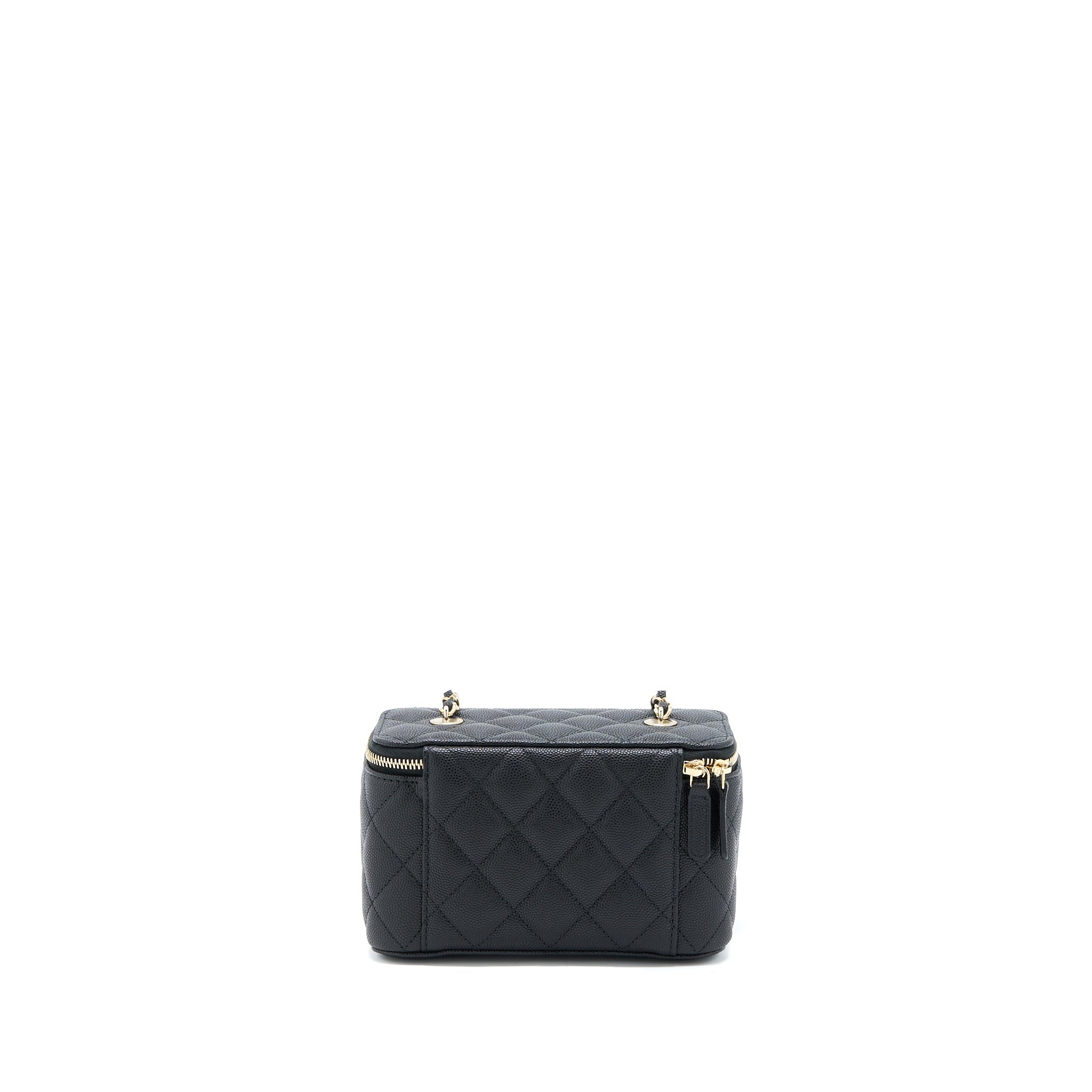 CHANEL 23C LONG VANITY WITH CHAIN CAVIAR BLACK LGHW