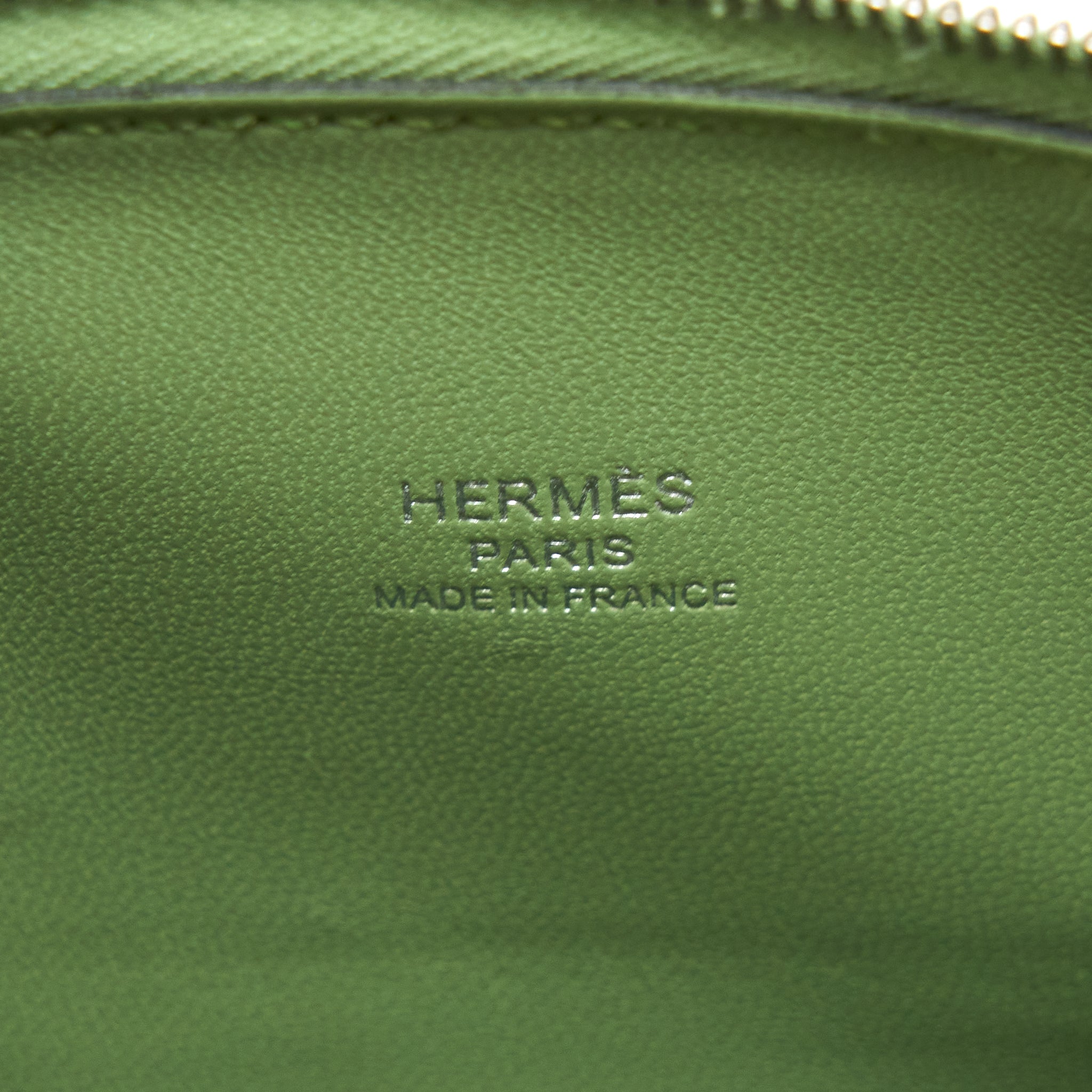 HERMES MINI BOLIDE CHEVRON MYSORE VERT CRIQUET SHW