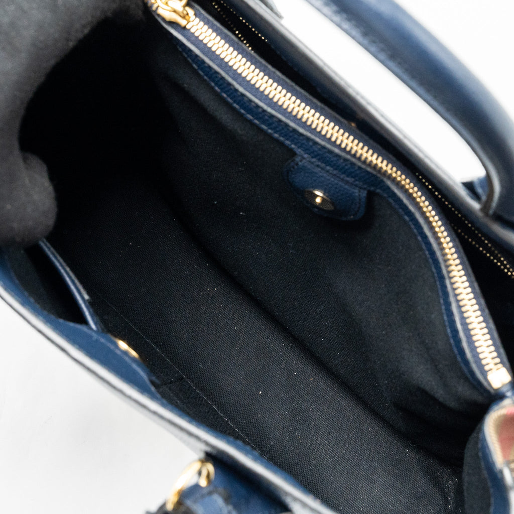 BURBERRY THE LARGE BANNER BAG CALFSKIN DARK BLUE/MULTICOLOUR GHW