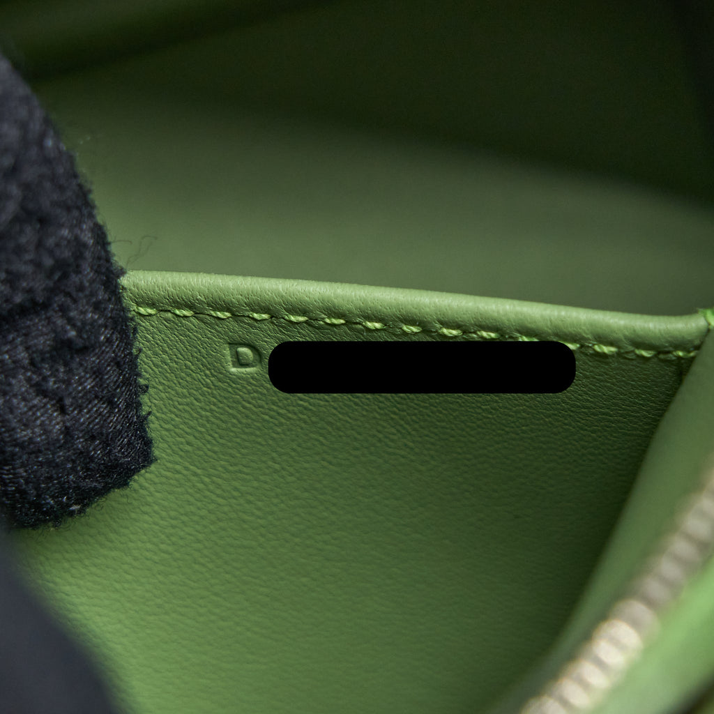 HERMES MINI BOLIDE CHEVRON MYSORE VERT CRIQUET SHW