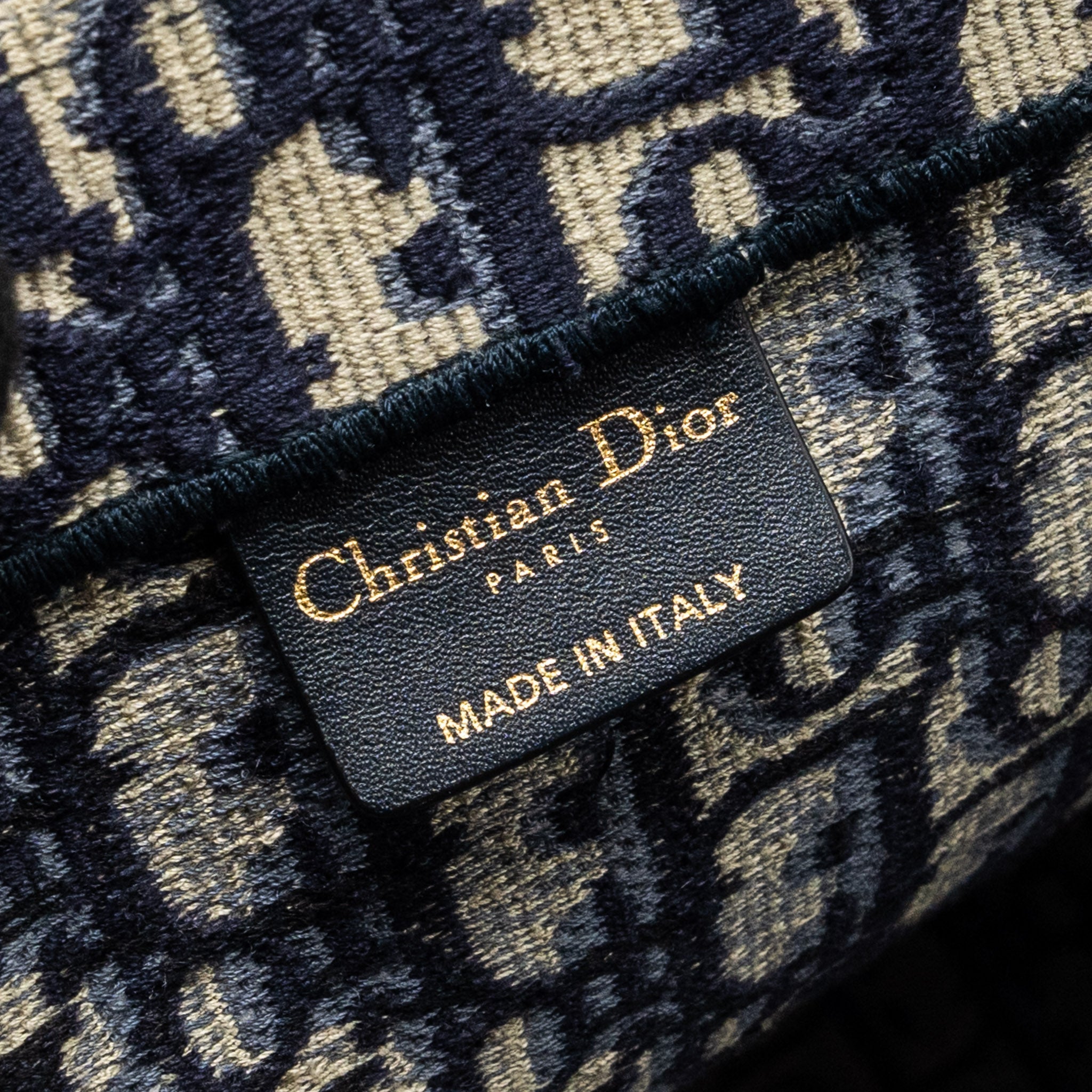 DIOR LARGE BOOK TOTE BLUE OBLIQUE EMBROIDERY