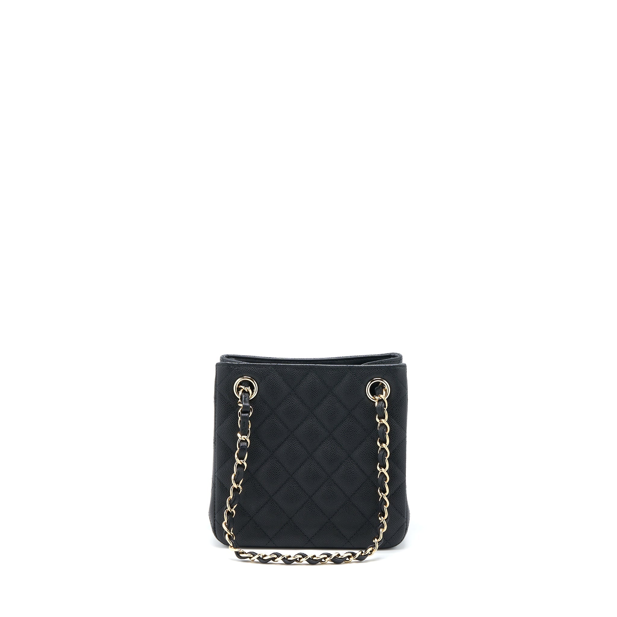 CHANEL 22S MINI BUCKET BAG CAVIAR BLACK LGHW (MICROCHIP)