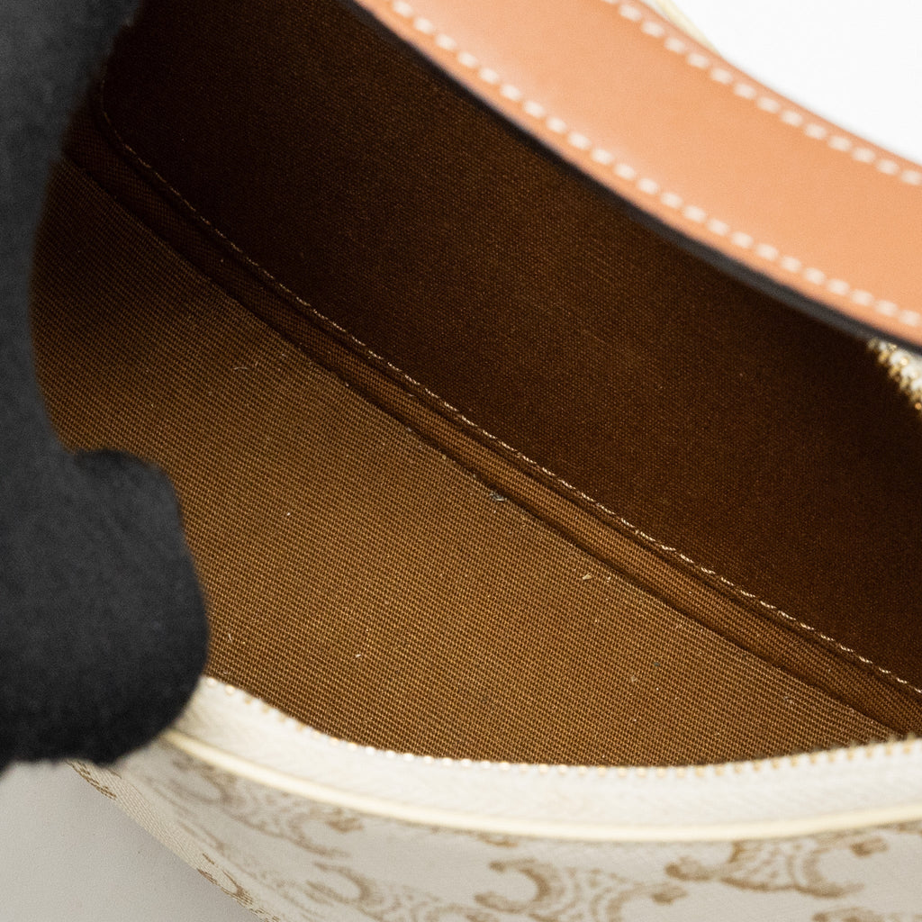 CELINE AVA BAG TRIOMPHE CANVAS / CALFSKIN WHITE GHW