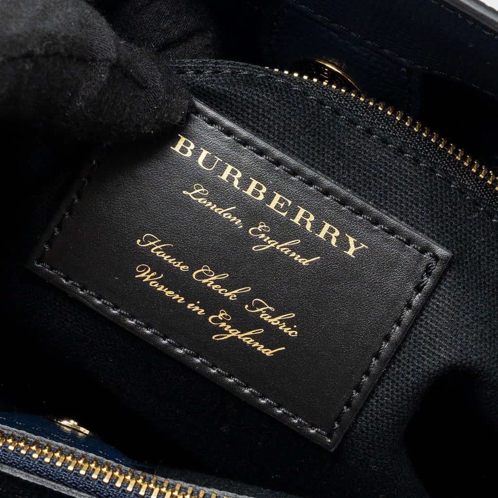 BURBERRY THE LARGE BANNER BAG CALFSKIN DARK BLUE/MULTICOLOUR GHW