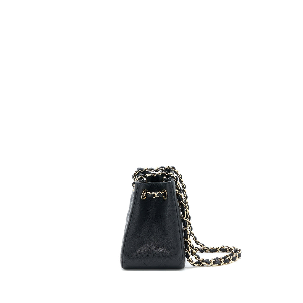 CHANEL 22S MINI BUCKET BAG CAVIAR BLACK LGHW (MICROCHIP)