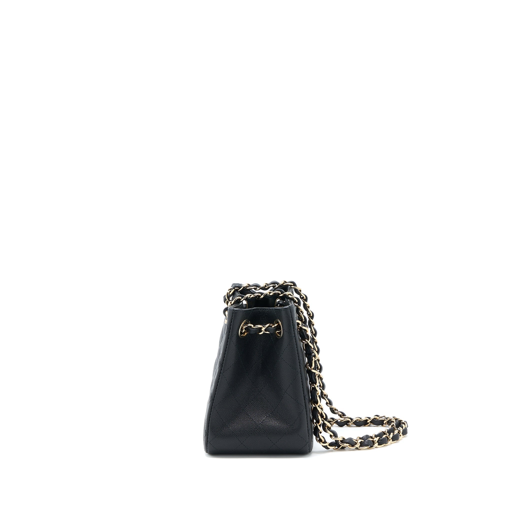 CHANEL 22S MINI BUCKET BAG CAVIAR BLACK LGHW (MICROCHIP)