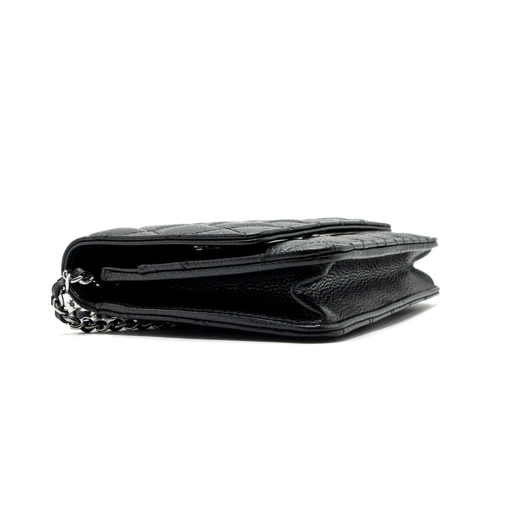 CHANEL CLASSIC WALLET ON CHAIN CAVIAR BLACK SHW (MICROCHIP)