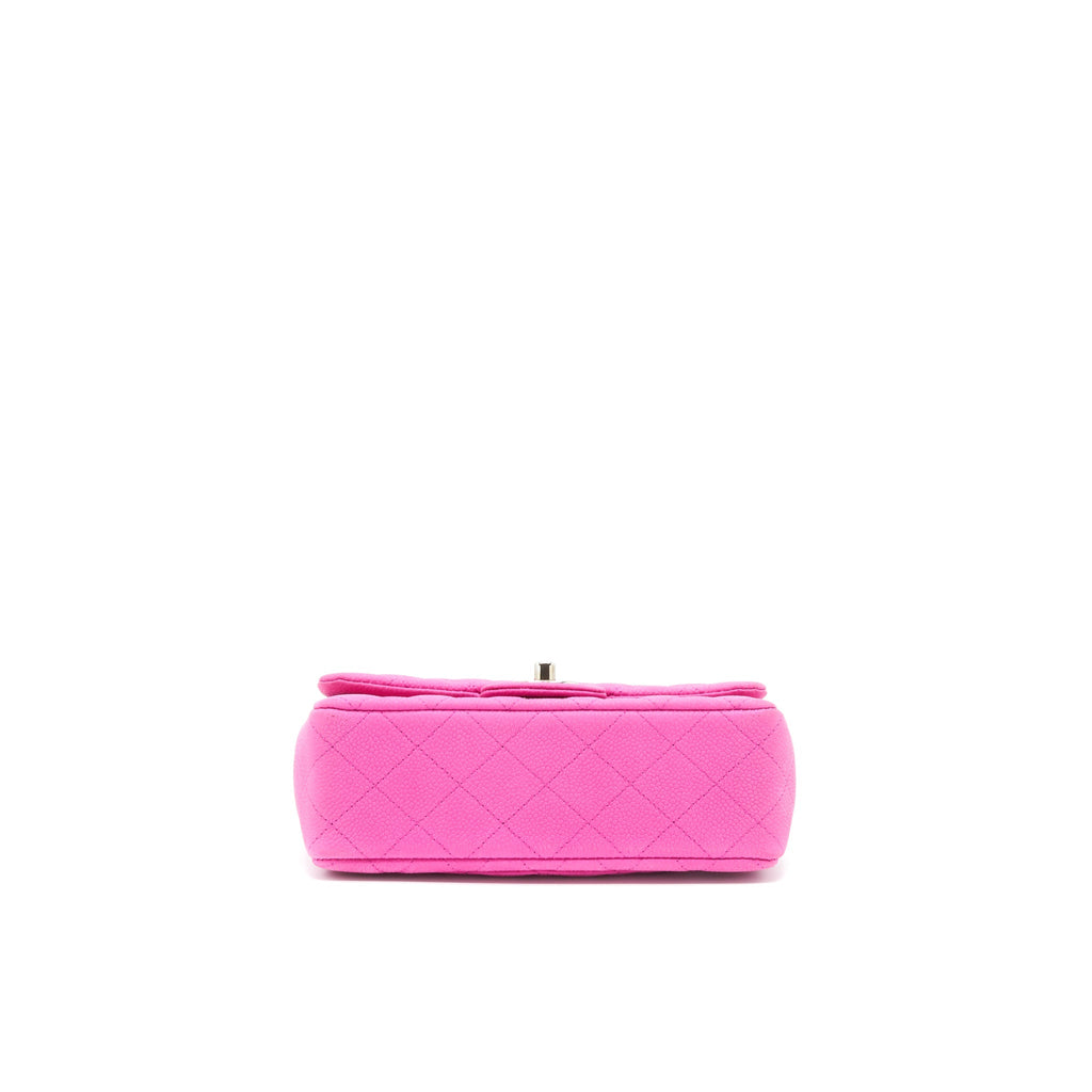 CHANEL MINI RECTANGULAR FLAP BAG GRAINED CALFSKIN PINK SHW