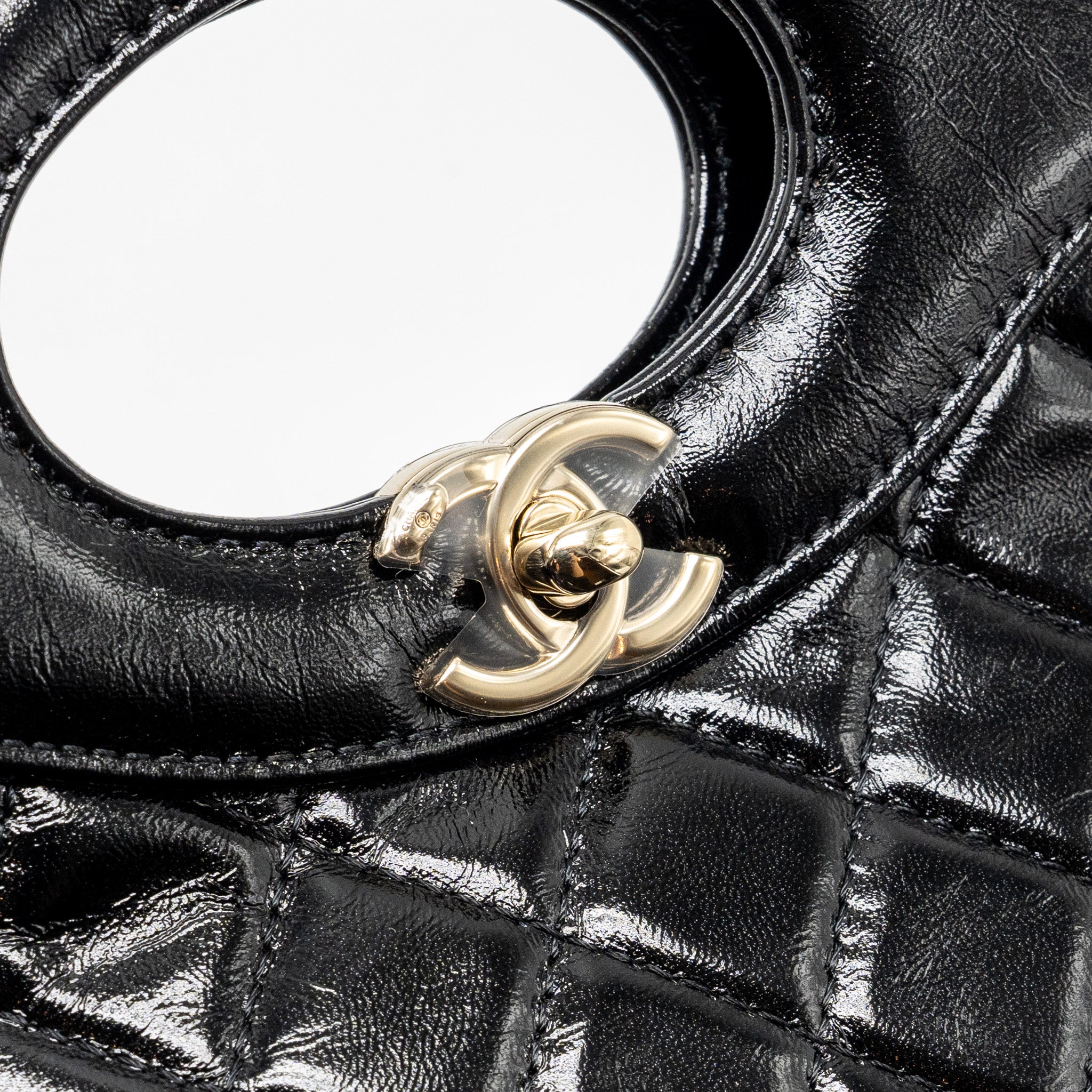 CHANEL MINI 31 BAG SHINY CALFSKIN BLACK LGHW (MICROCHIP)