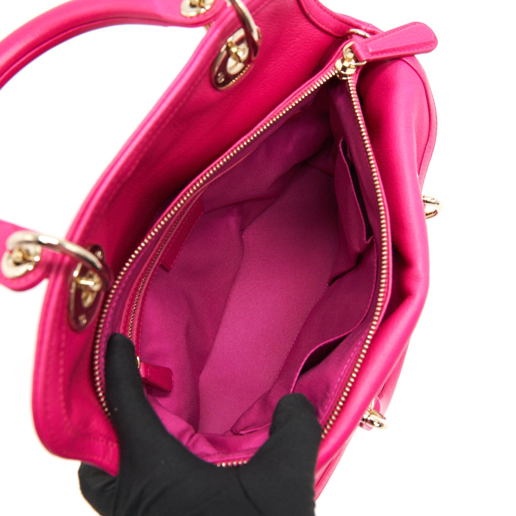 CHRISTIAN DIOR GRANVILLE BAG IN HOT PINK LEATHER GHW