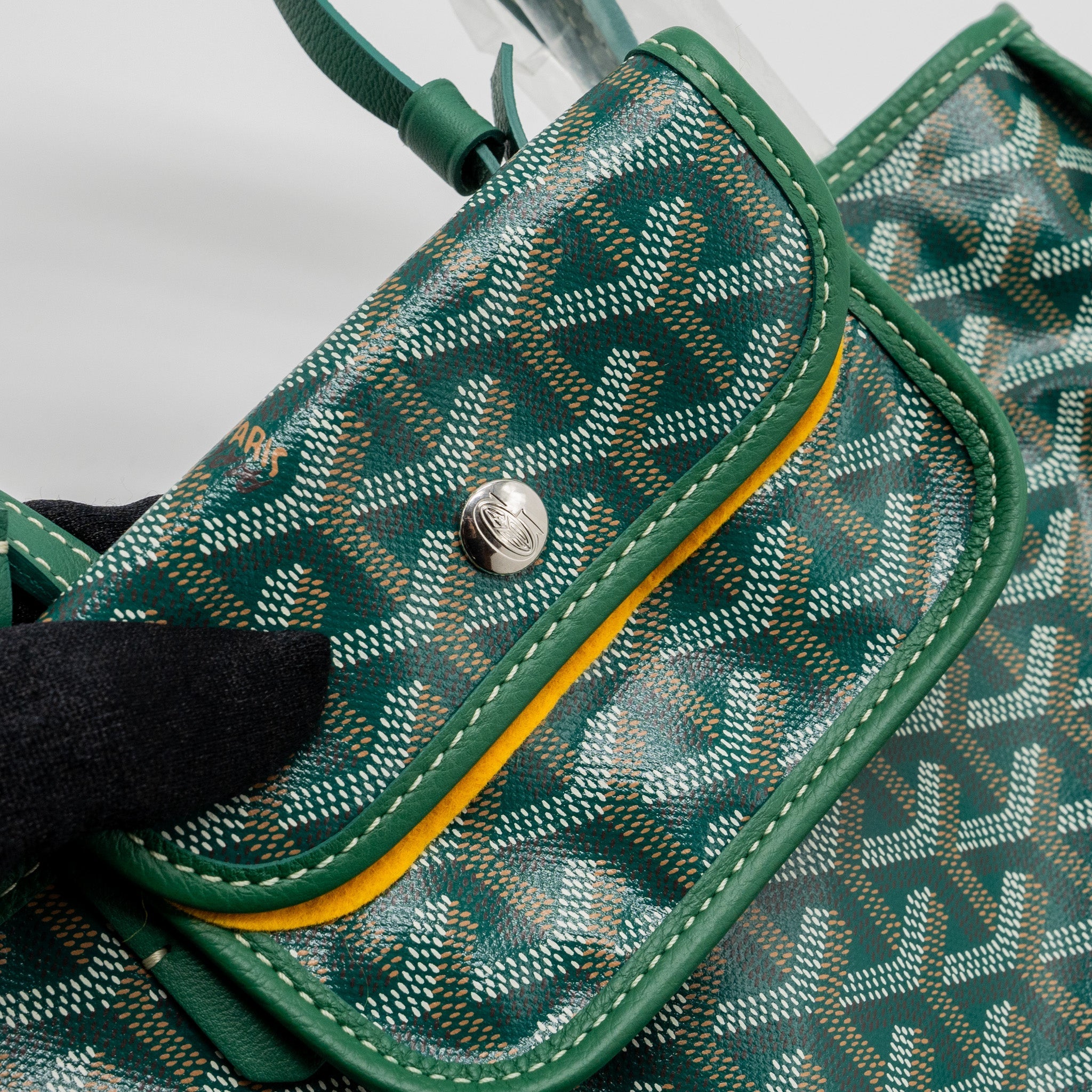 GOYARD ANJOU MINI BAG CANVAS/CALFSKIN GREEN SHW