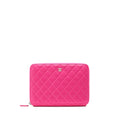 CHANEL QUILTED ZIPPER CLUTCH LAMBSKIN PINK SHW