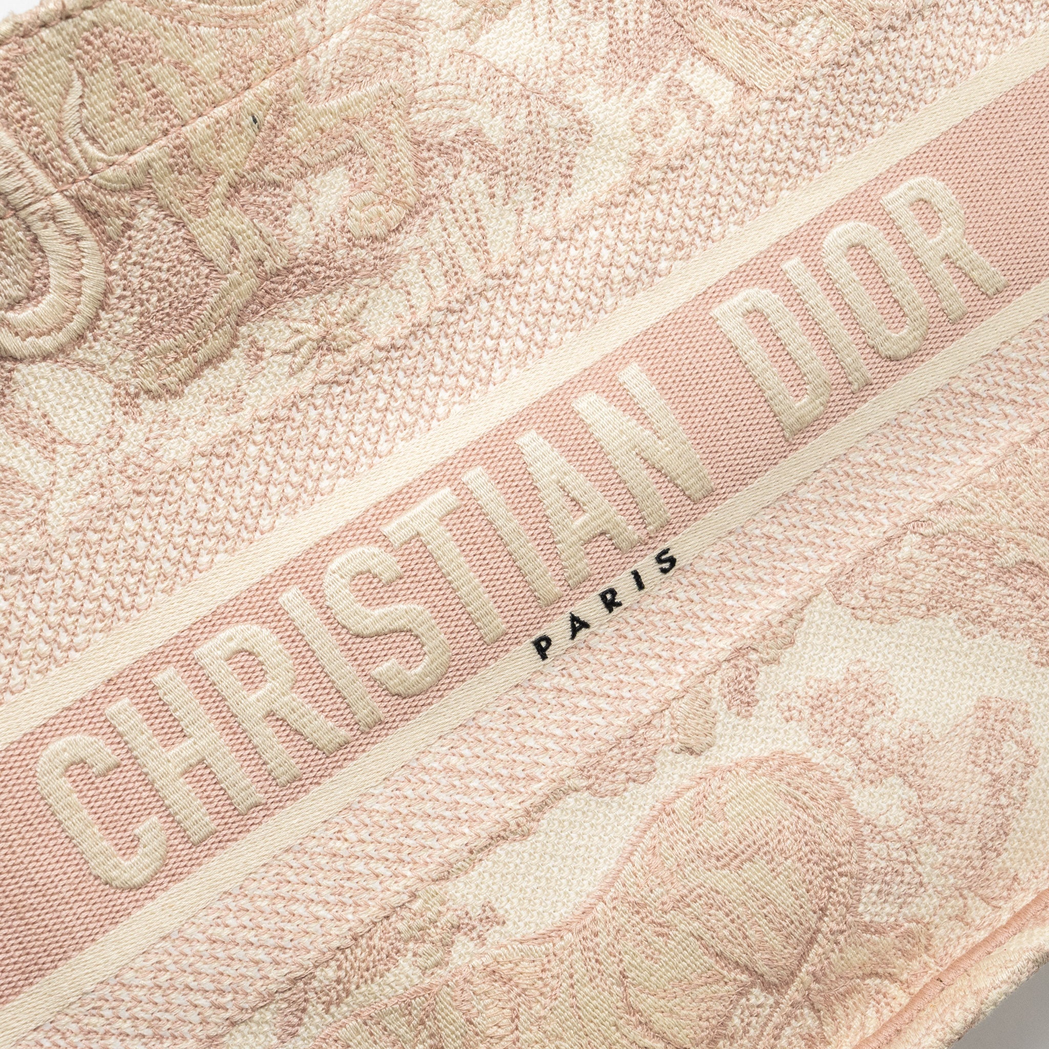 DIOR MEDIUM BOOK TOTE PINK TOILE DE JOUY EMBROIDERY