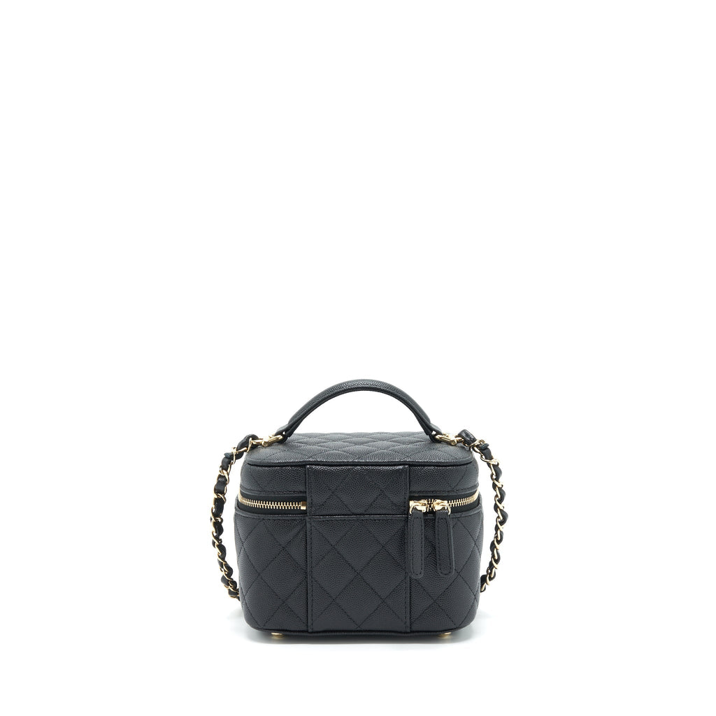 CHANEL 22S TOP HANDLE VANITY CAVIAR BLACK LGHW(MICROCHIP)