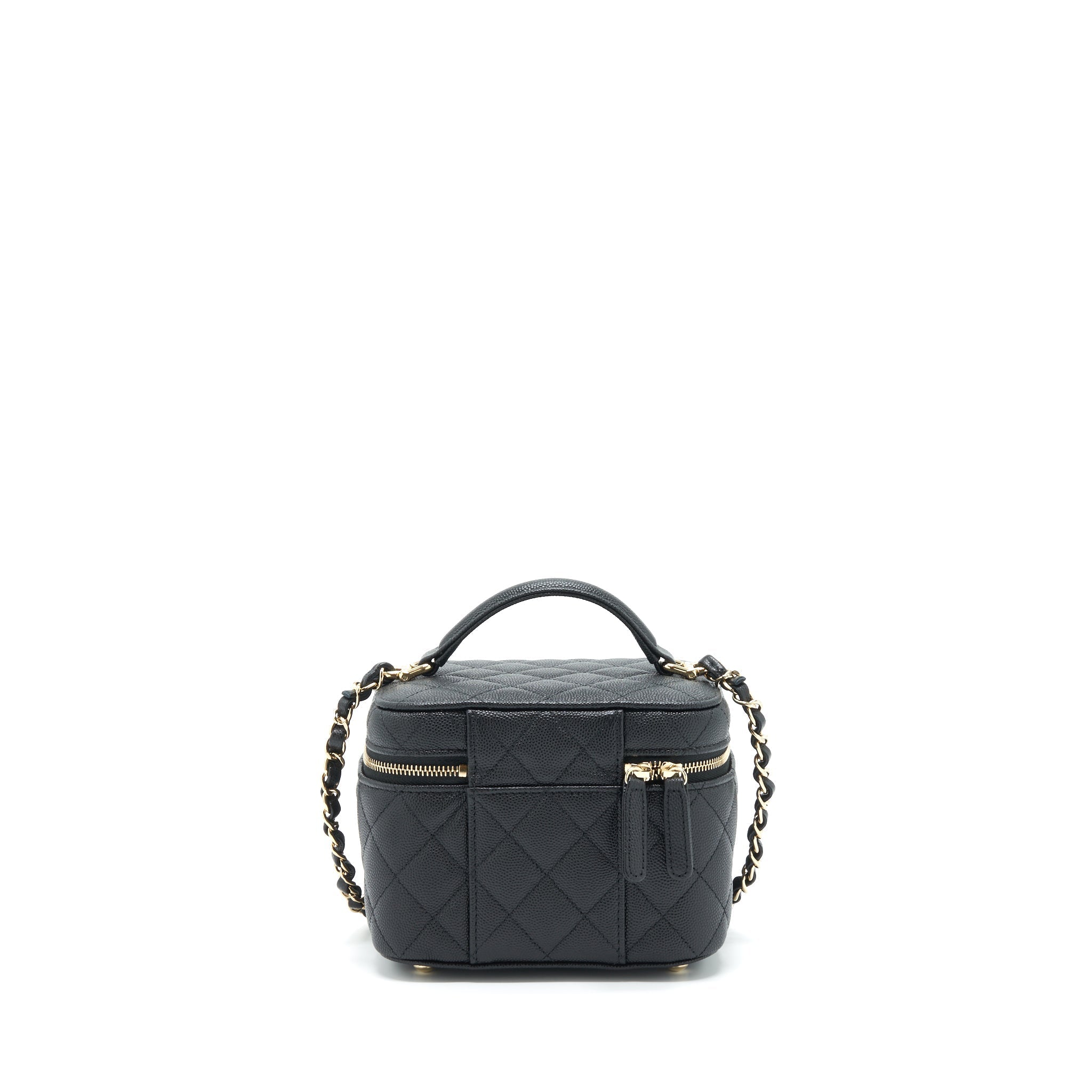 CHANEL 22S TOP HANDLE VANITY CAVIAR BLACK LGHW(MICROCHIP)