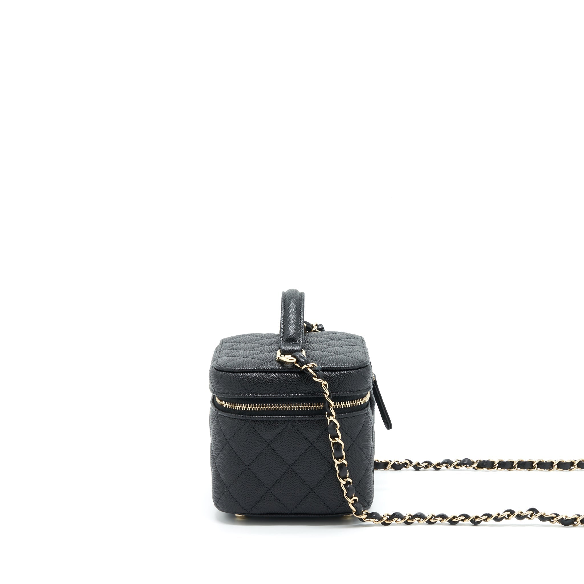 CHANEL 22S TOP HANDLE VANITY CAVIAR BLACK LGHW(MICROCHIP)
