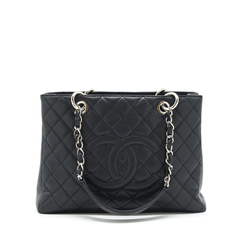 CHANEL GRAND SHOPPING TOTE BAG CAVIAR BLACK SHW