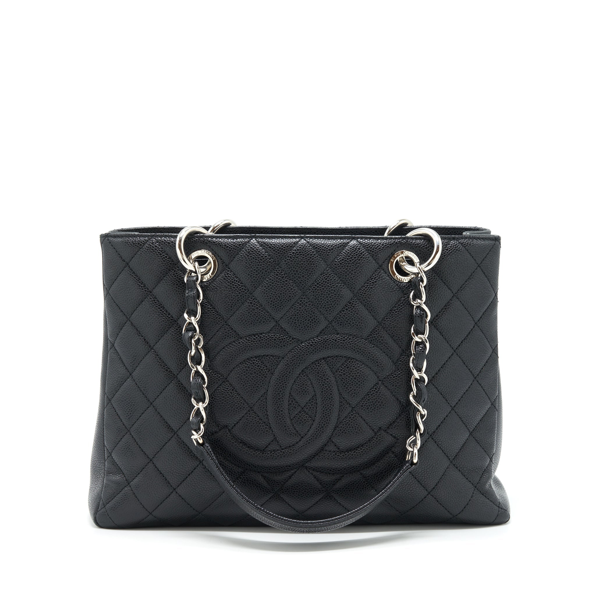 CHANEL GRAND SHOPPING TOTE BAG CAVIAR BLACK SHW