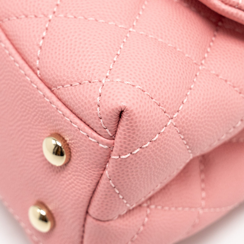 CHANEL SMALL COCO HANDLE CAVIAR PINK LGHW