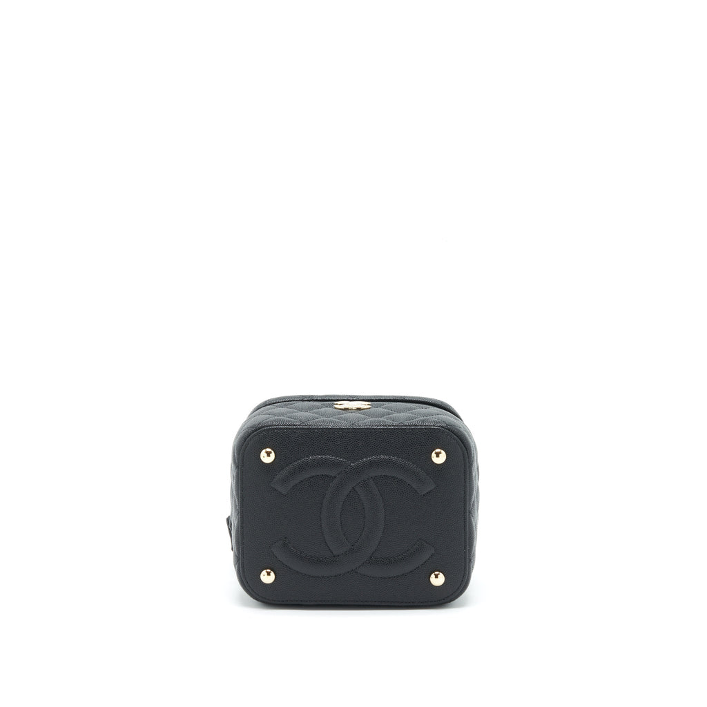 CHANEL 22S TOP HANDLE VANITY CAVIAR BLACK LGHW(MICROCHIP)